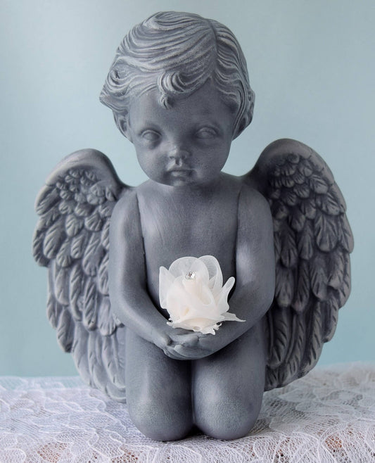 RESERVED for Monica Valentine Cherub | Angel With Flower