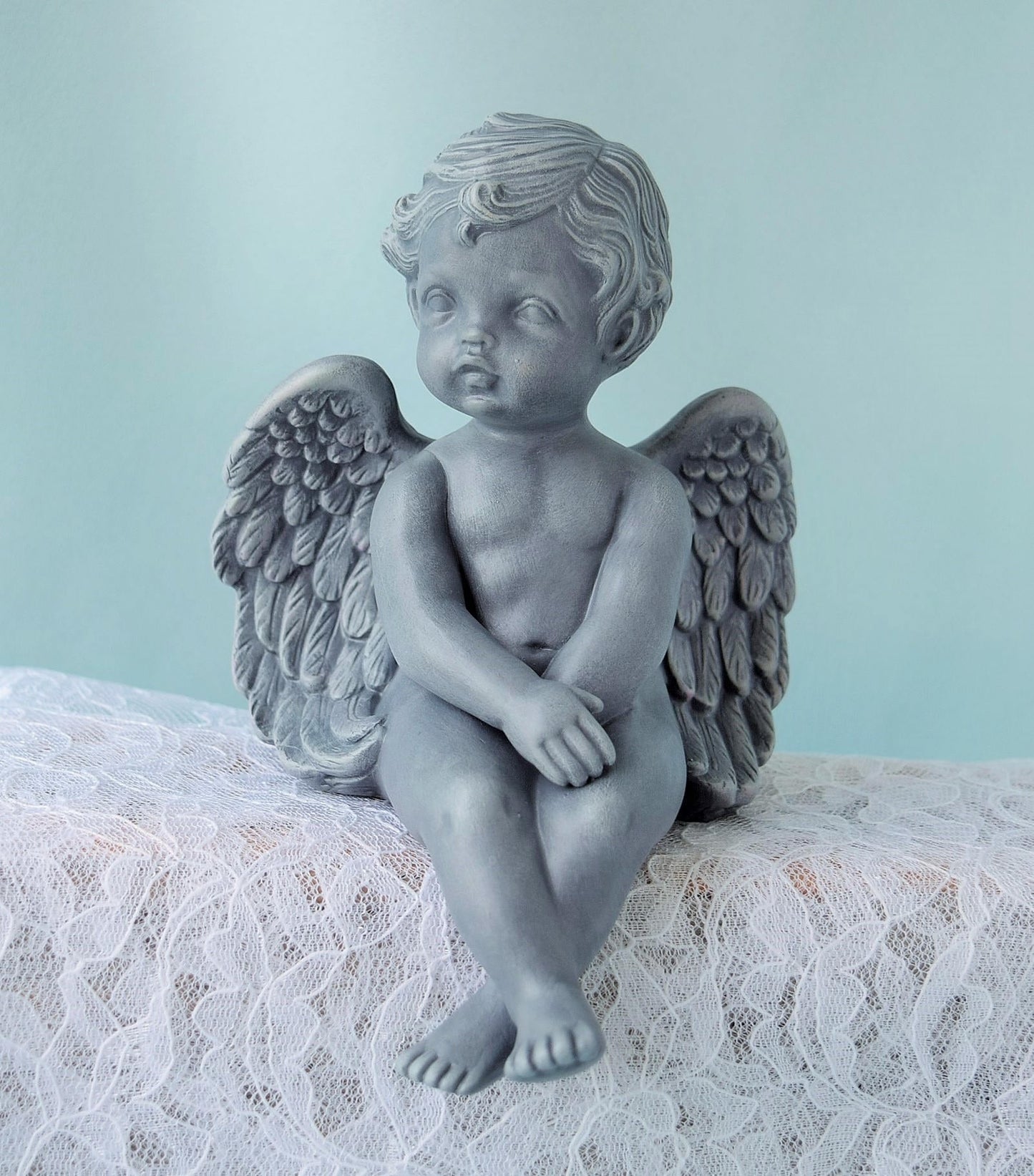 Cherub Statue - Valentines Decor - Valentines Day Gift for her - Cherub Figurine - Cupid Decor - Baby Angel Figurine - Angel Decor