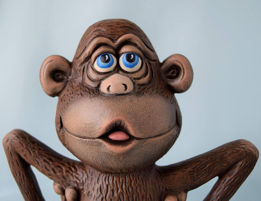 Monkey | Birthday | Nursery Decor | Ape | Chimpanzee | Jungle Theme | Baby Shower | Gift | Collectible | Kids | Adorable - Teresa's Ceramics