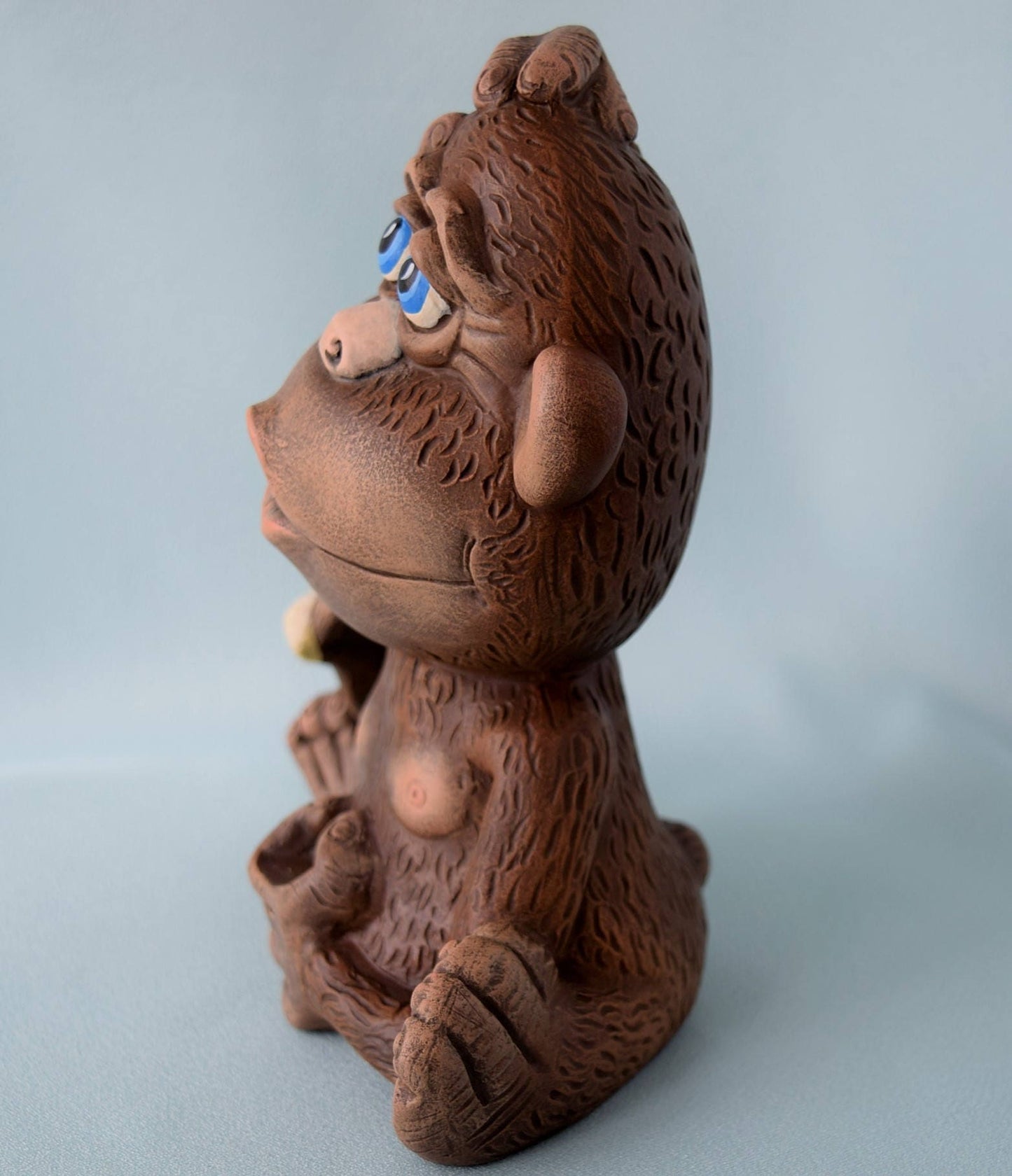 Ceramic Monkey Figurine: Nursery Decor, Baby Shower Gift, Jungle Animal Sculpture for Kids' Room