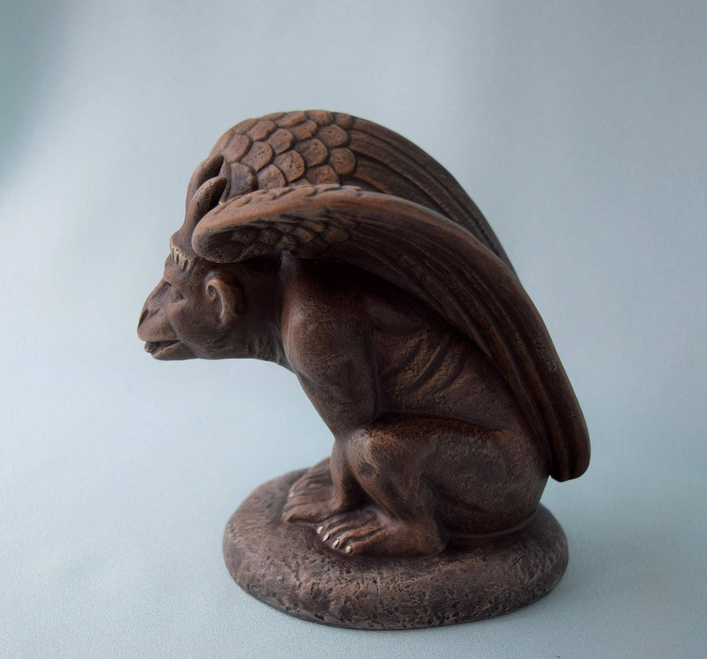 Ceramic Gargoyle Statue: Renaissance-Inspired Winged Mythical Creature, Medieval Castle Protector Decor