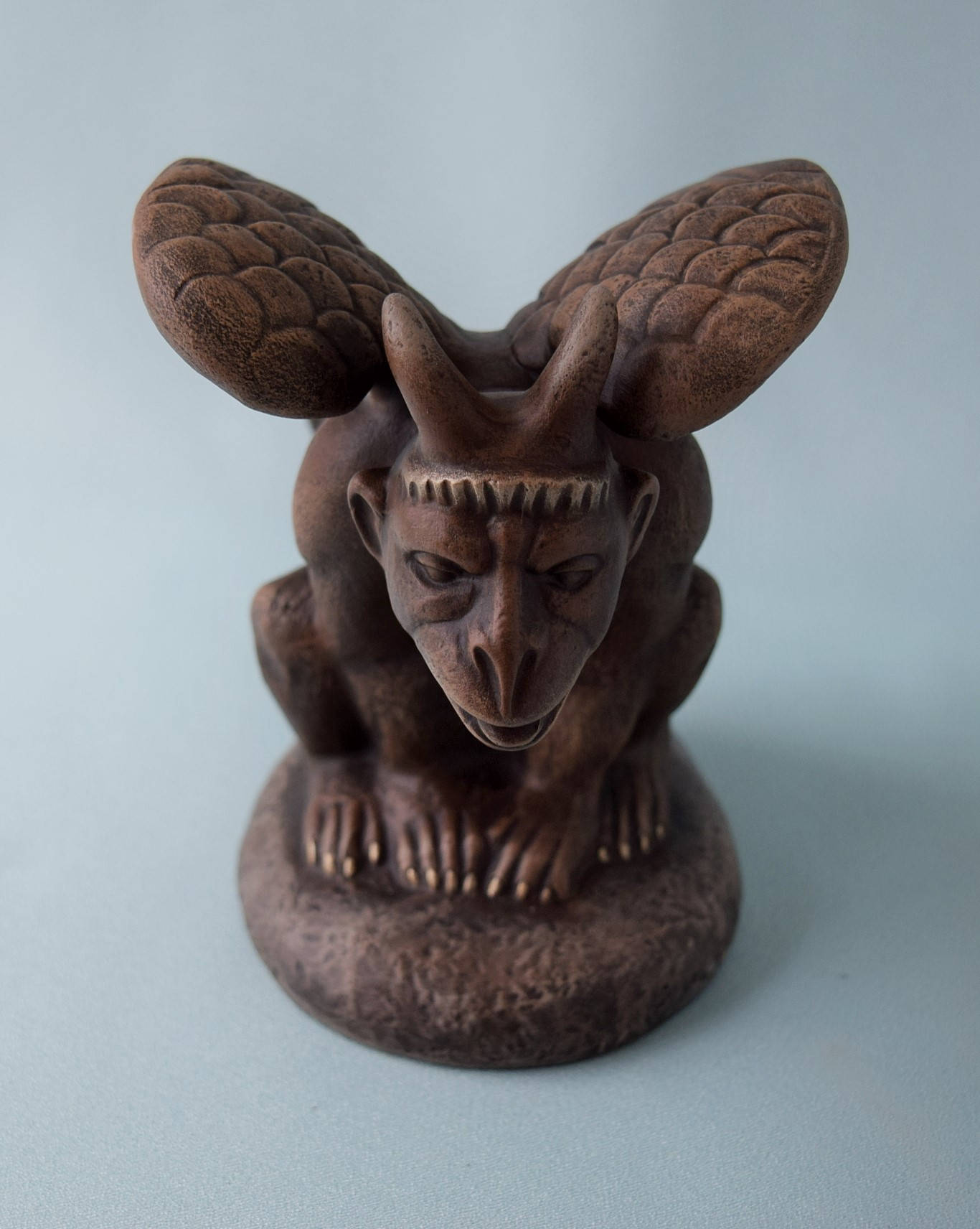 Ceramic Gargoyle Statue: Renaissance-Inspired Winged Mythical Creature, Medieval Castle Protector Decor