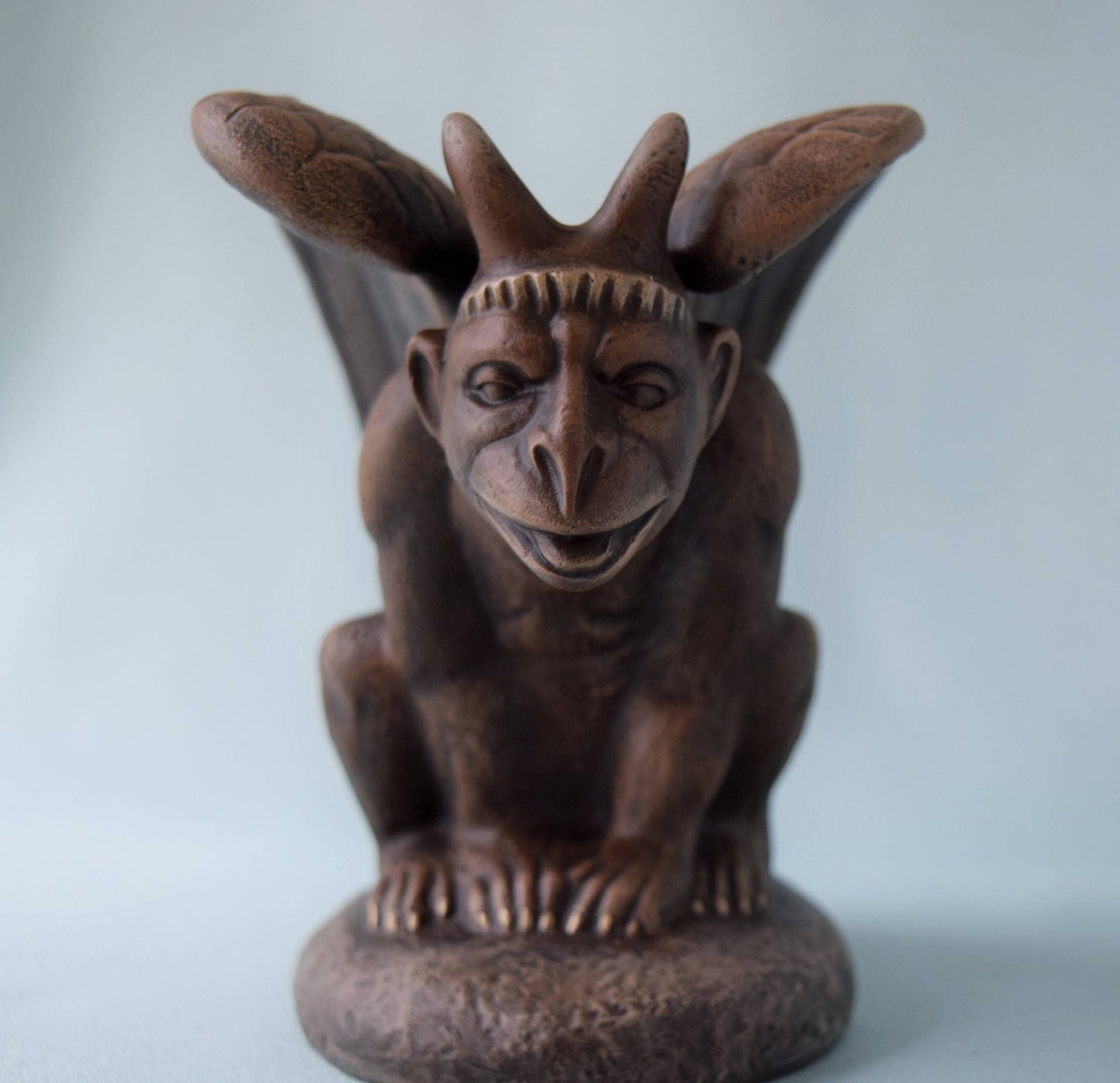 Ceramic Gargoyle Statue: Renaissance-Inspired Winged Mythical Creature, Medieval Castle Protector Decor