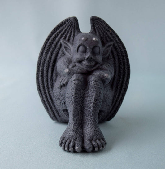 Renaissance Ceramic Gargoyle Statue: Gothic Castle Protector Figurine with Wings & Horns - Art Garden Decor - Teresa's Ceramics