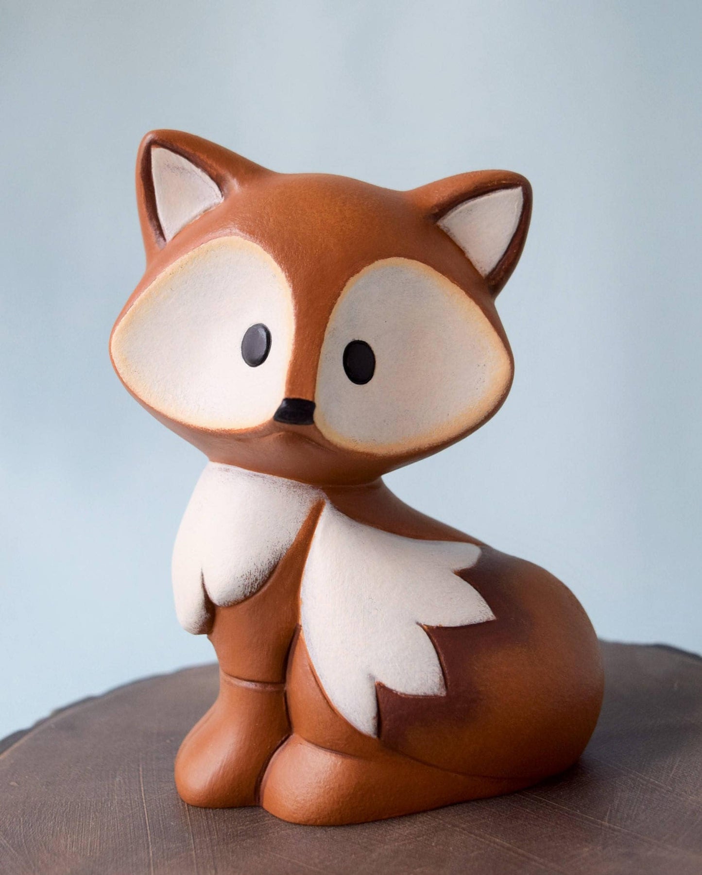 Ceramic Fox Figurine: Woodland Home Decor, Baby Shower Decoration, Cute Animal Cake Topper