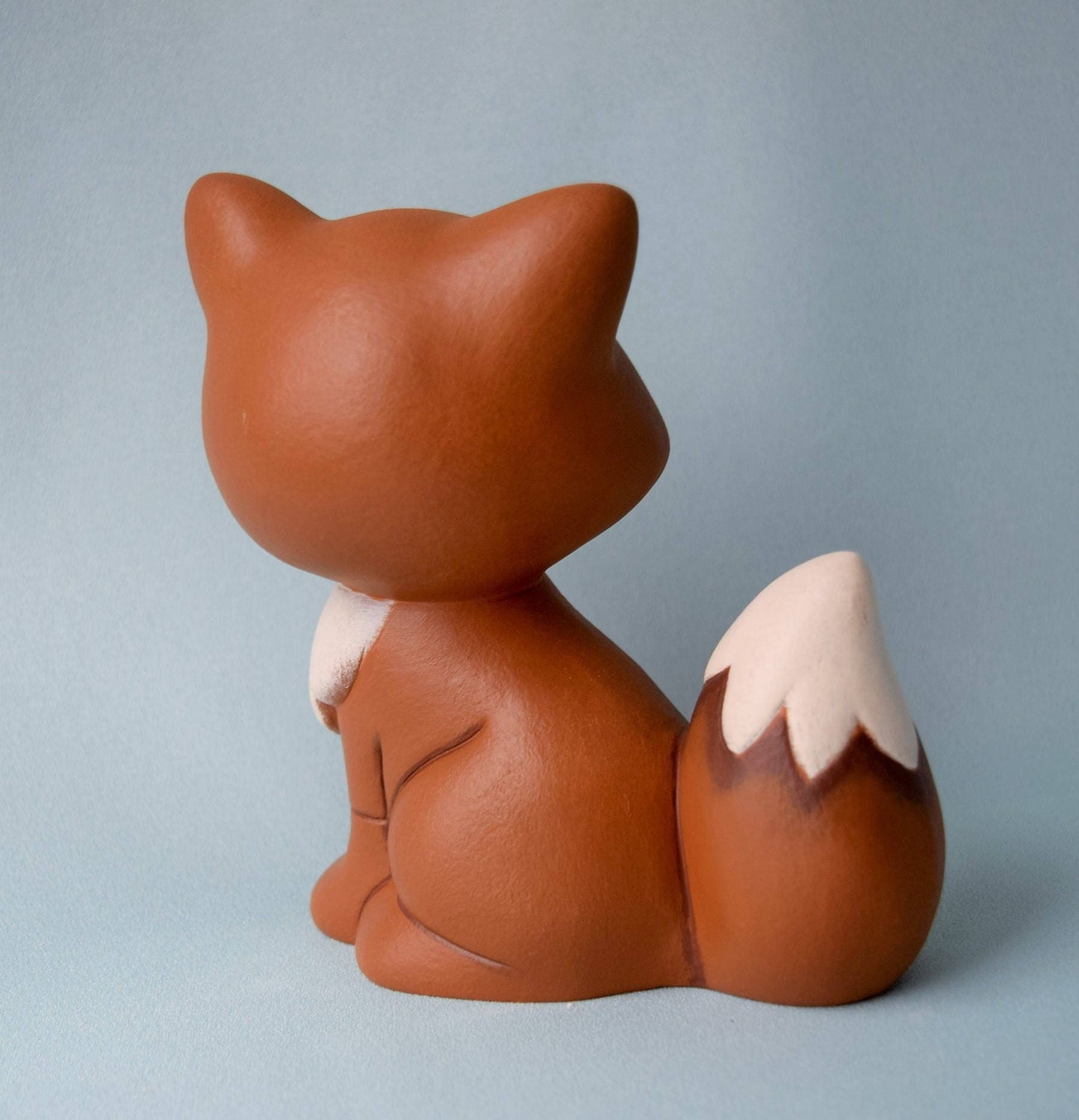 Whimsical Ceramic Fox Figurine: Woodland Baby Shower Decor, Cake Topper & Home Accent - Teresa's Ceramics