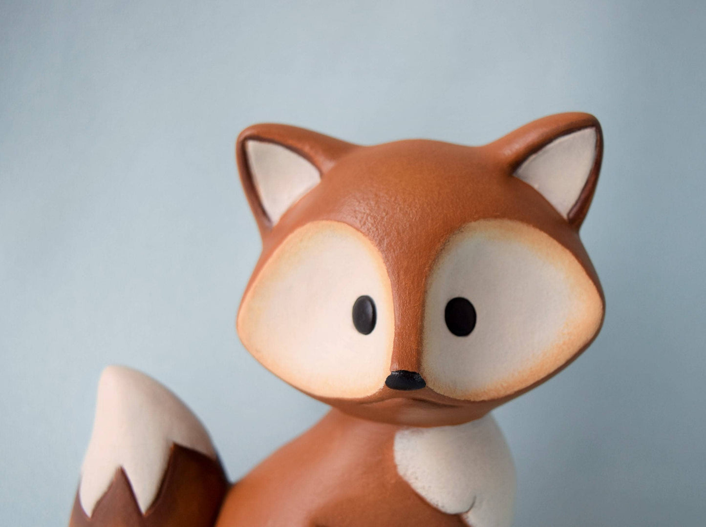 Whimsical Ceramic Fox Figurine: Woodland Baby Shower Decor, Cake Topper & Home Accent