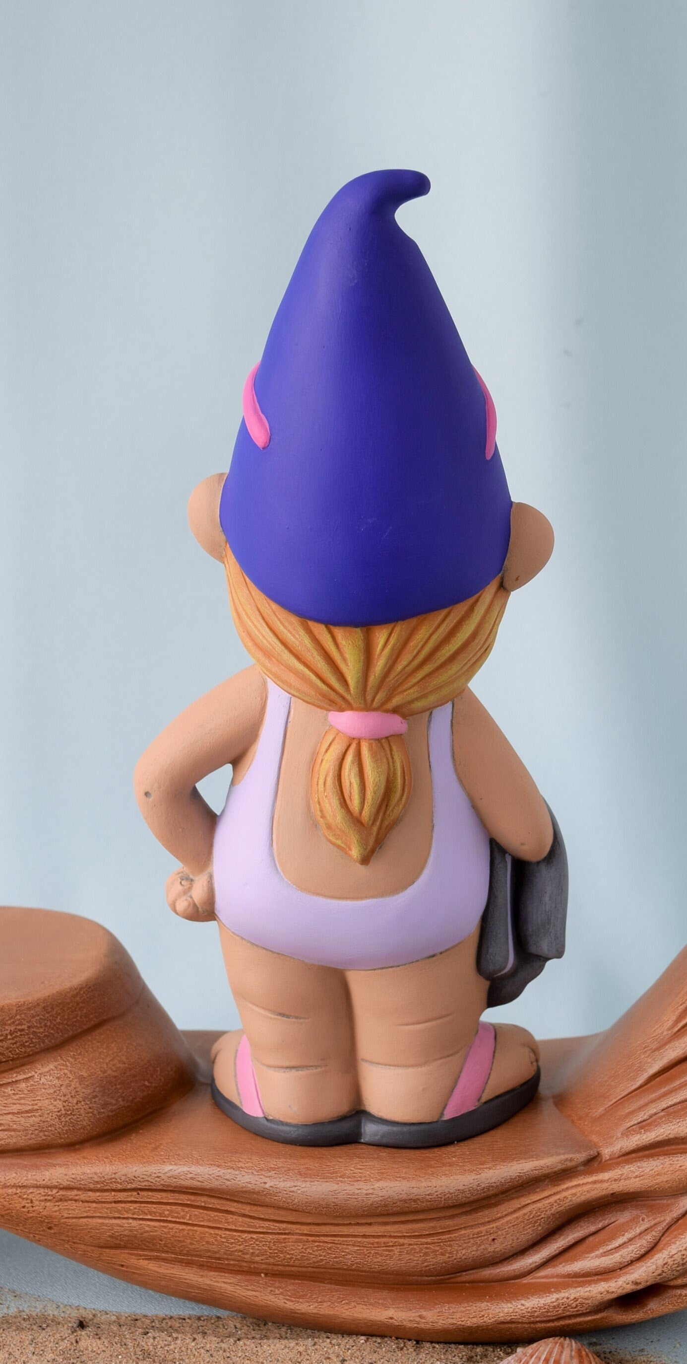 Valentine's Day Garden Gnome: Ceramic Lady Statue in Tropical Bathing Suit for Backyard, Beach, or Lake Decor