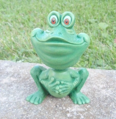 Ceramic Bisque Bobble Head Frog - Ceramic Frog - DIY Ceramics - Kids Projects, Ready to Paint Ceramics - Valentines gift - Paint it yourself - Teresa's Ceramics