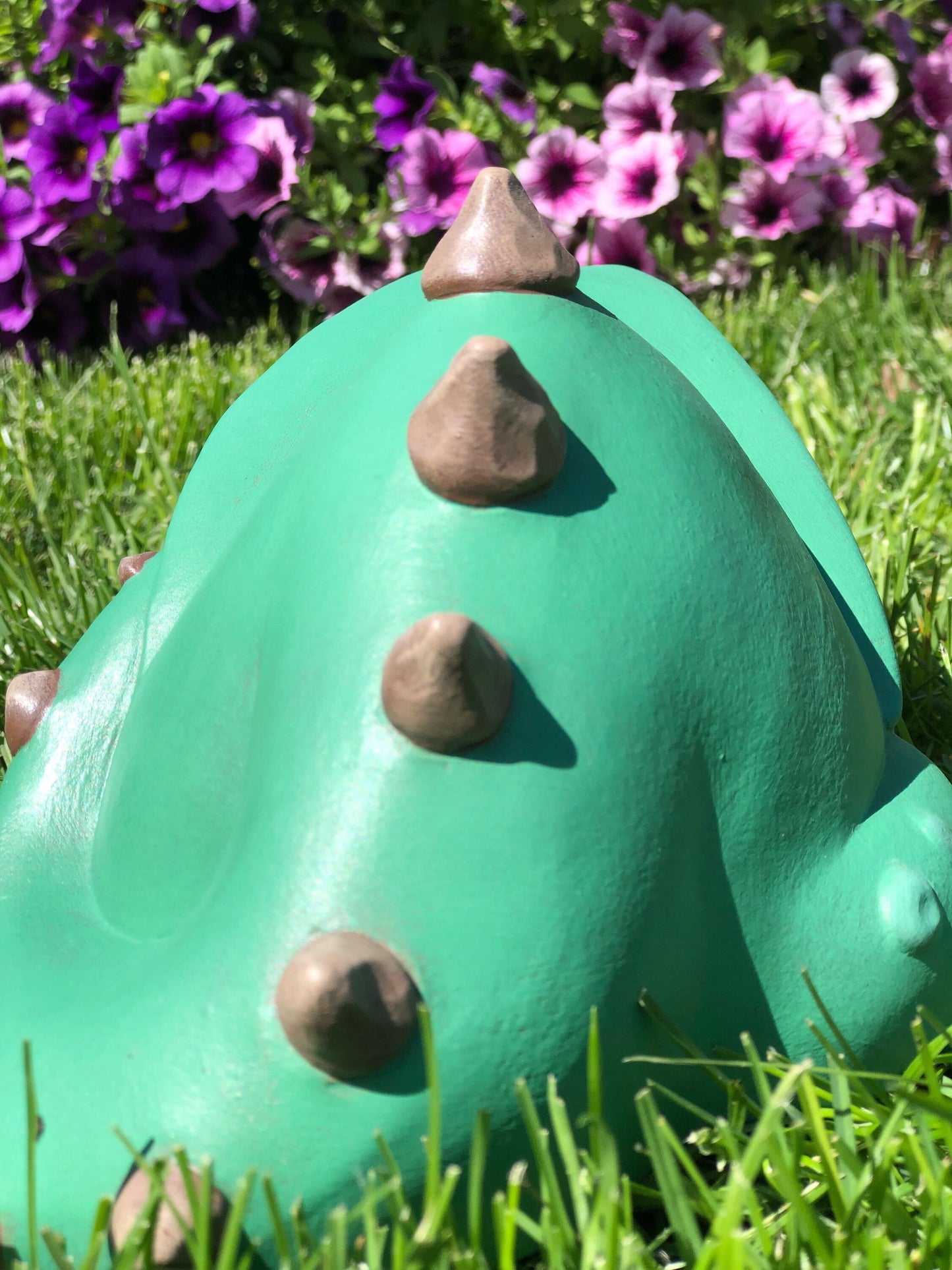 Sleeping Ceramic Garden Dragon | Garden Protector Dragon | Yard Art Dragon Statue | Cute Green Fantasy Dragon