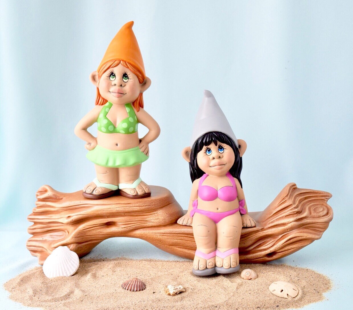 Adorable Beachside Gnome Figurine | Summer Bikini Gonk | Lakehouse Decor | Cottage Gift for Her