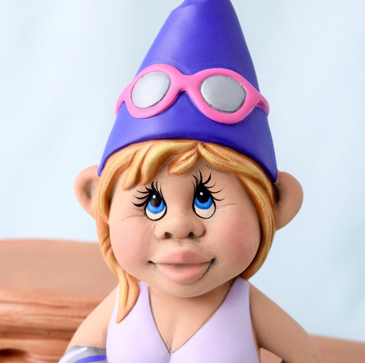 Adorable Beachside Gnome Figurine | Summer Bikini Gonk | Lakehouse Decor | Cottage Gift for Her - Teresa's Ceramics