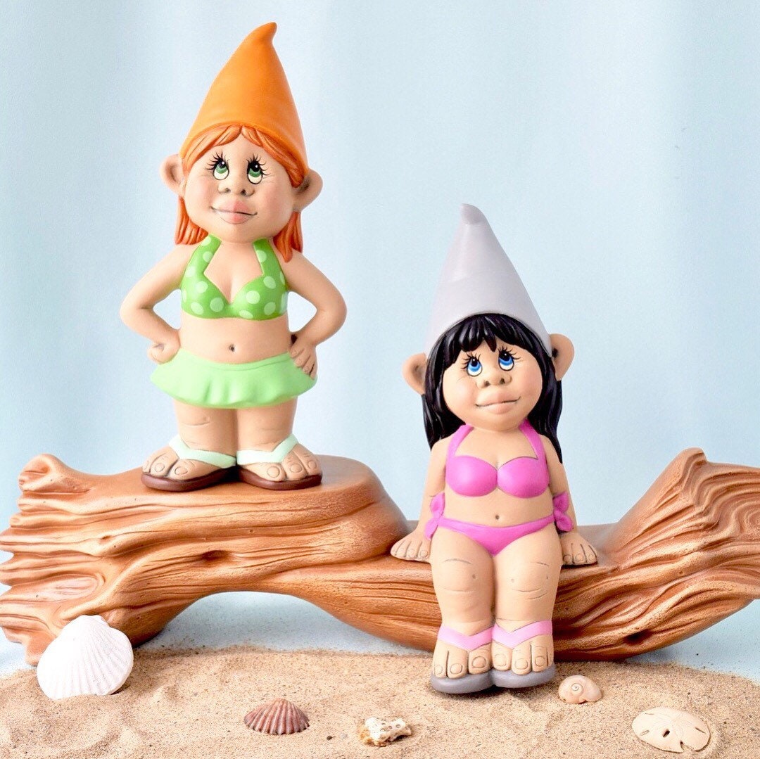 Gnome | Lake House Decor | Beach House | Tropical Gnome | Bathing Suit Gnome | Gnome Girl | Flip Flop Gonk