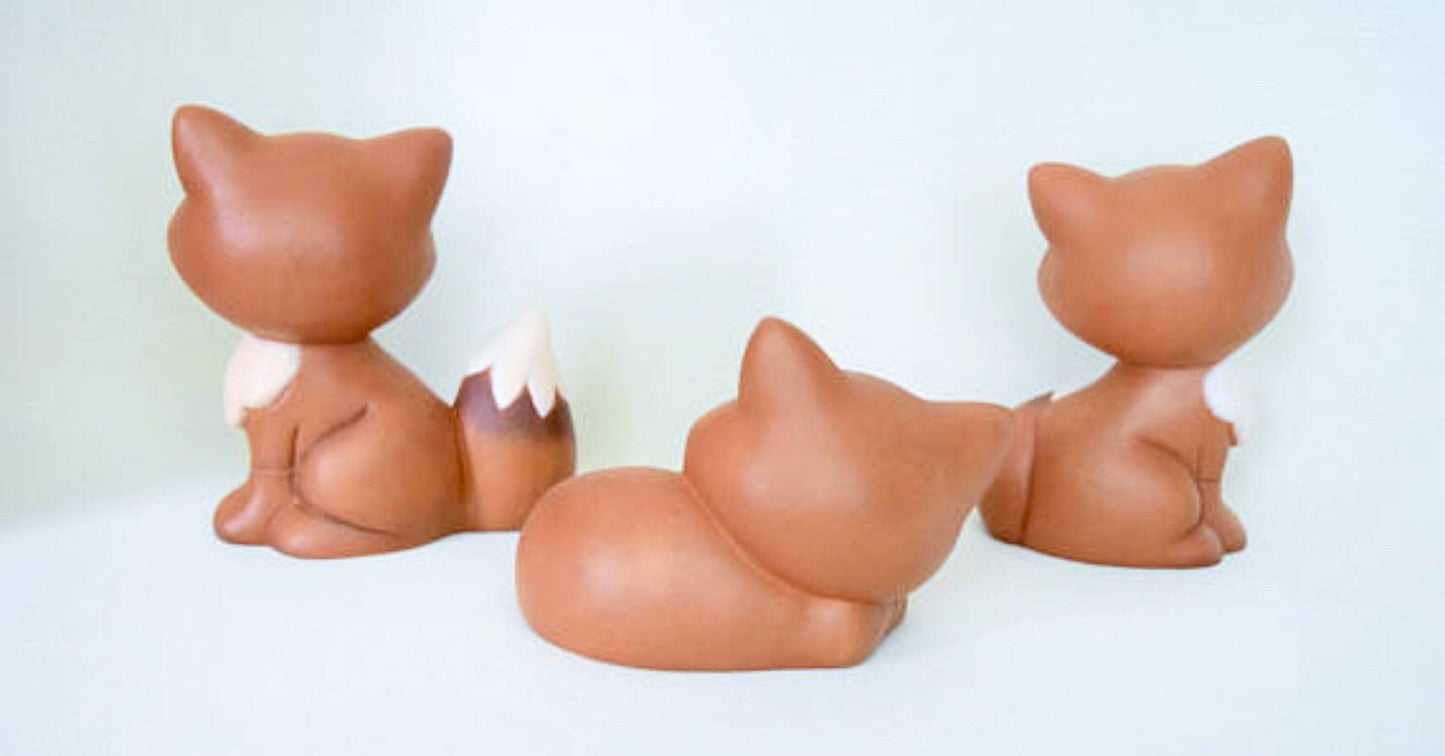 Whimsical Ceramic Fox Figurine - Woodland Home Decor, Yard Art, Baby Shower Decoration