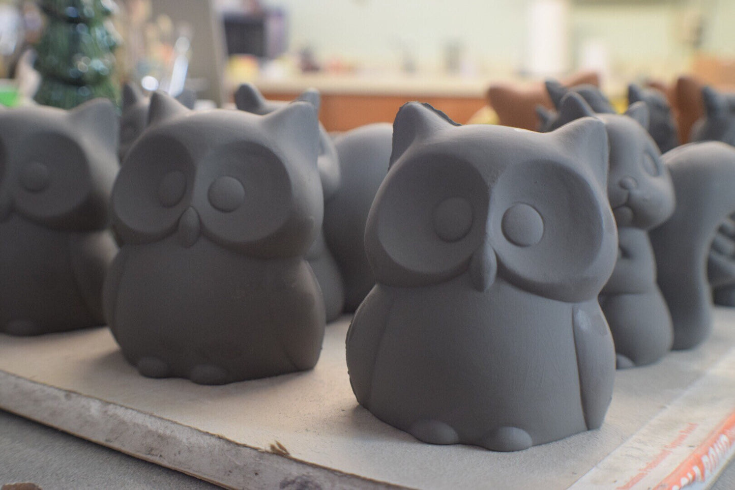 Adorable Ceramic Owl Figurine - Woodland Animal Decor, Baby Shower Gift, Cake Topper, Garden Accessory