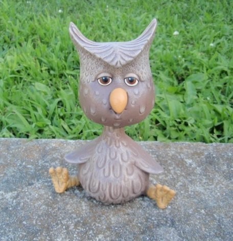 Owl Bobble Head - Wise Owl - Ceramic Owl - Hoot Owl - Teacher Gift - Gifts under 20 - Spotted Owl - Owl Decor - Owl Gift - Bird Decor - Teresa's Ceramics