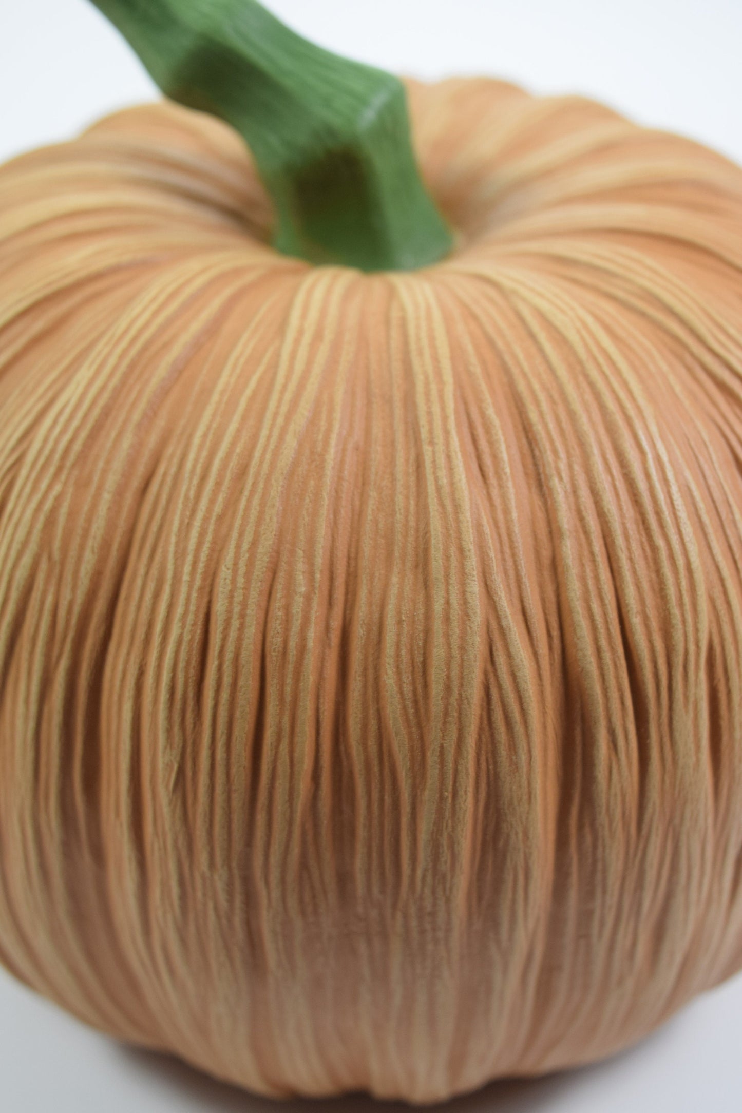 Elegant Ceramic Pumpkin with Straw Stem: Autumn Farmhouse Decor for Halloween and Fall Displays