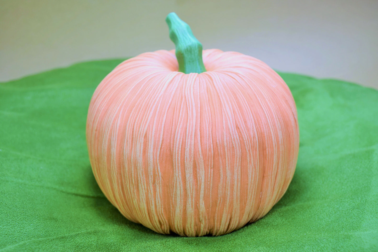 Elegant Ceramic Pumpkin with Straw Stem: Autumn Farmhouse Decor for Halloween and Fall Displays - Teresa's Ceramics