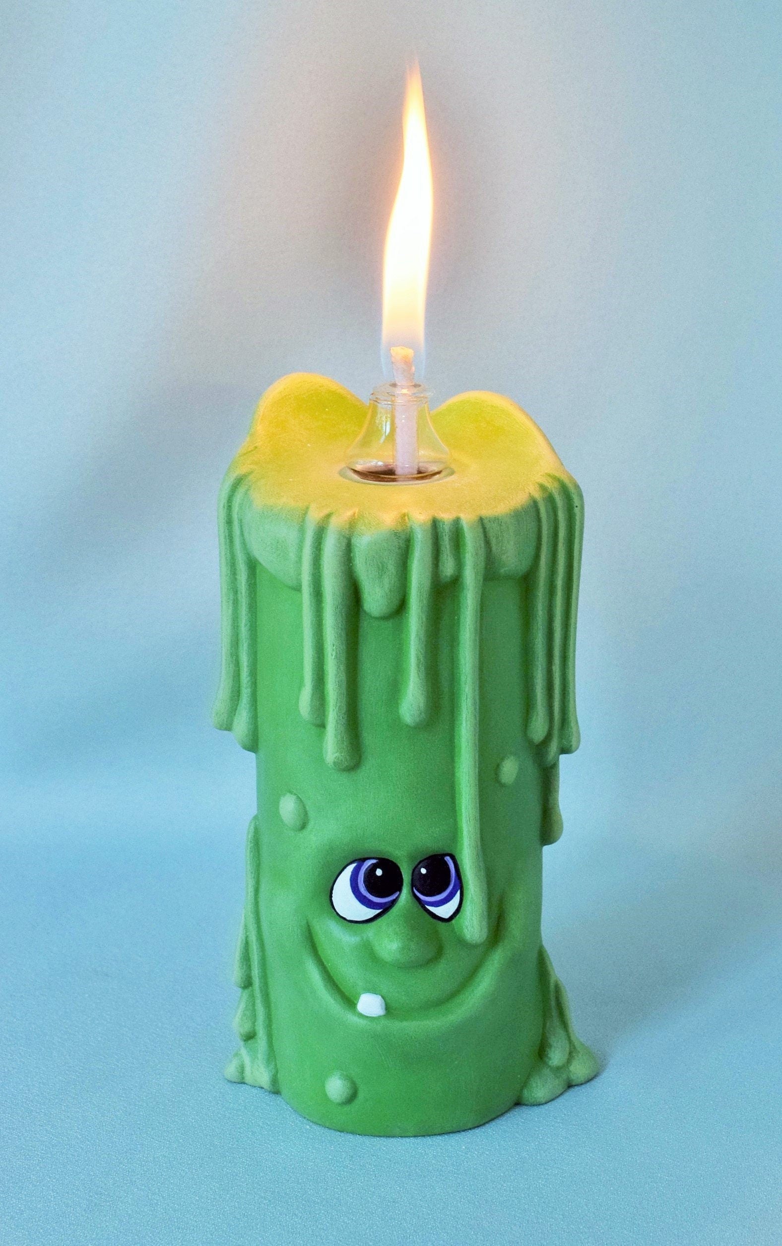 Goofy Green Halloween dripping Candle Oil lamp - Teresa's Ceramics
