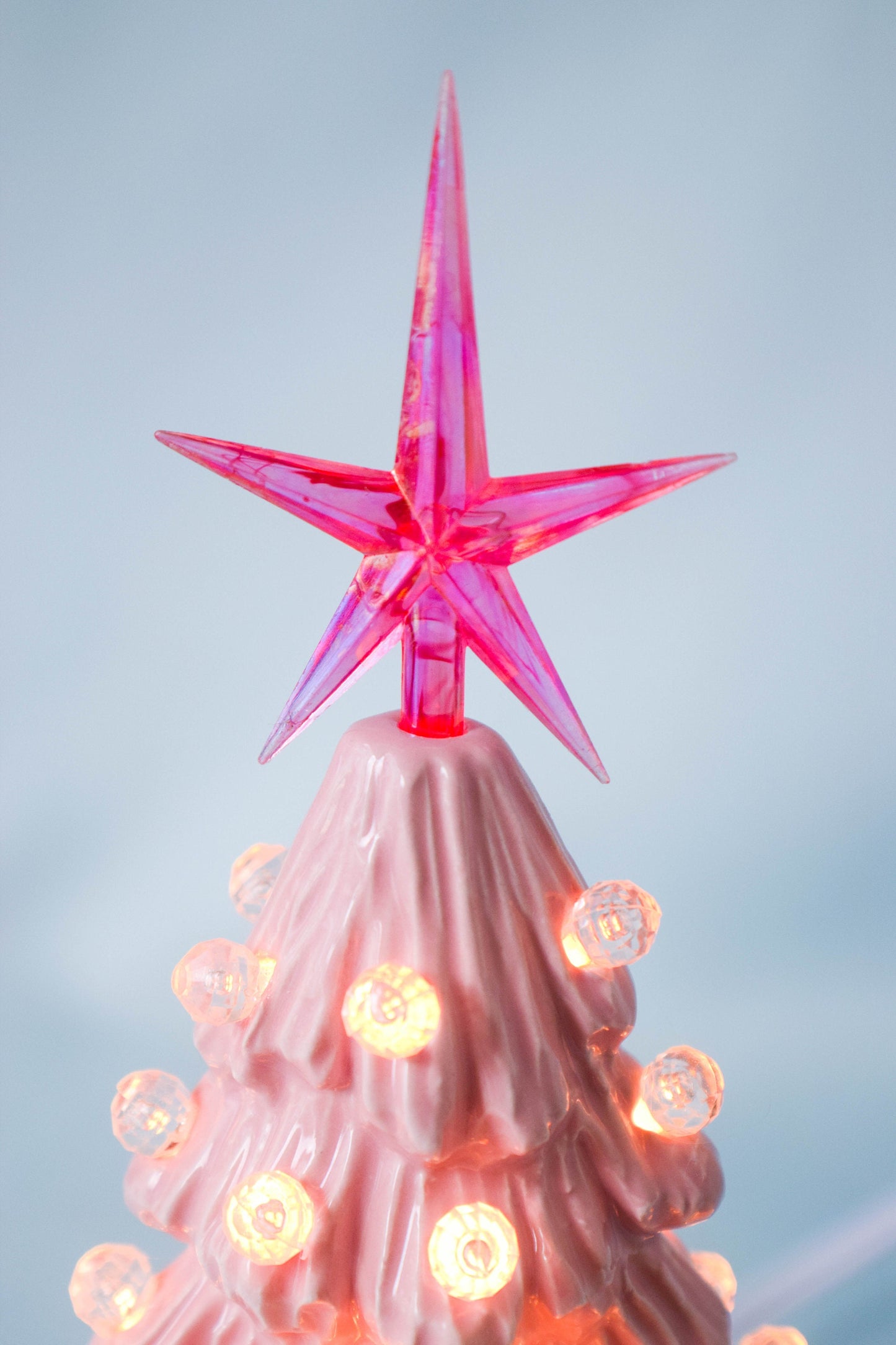 Petite Pink Christmas Tree: Festive Farmhouse Decor, Minimalist Holiday Centerpiece, Unique Family Gift