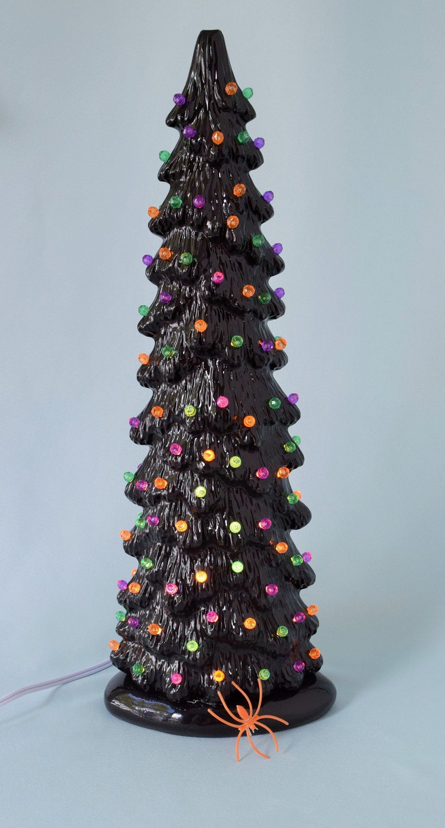 Ceramic Halloween tree - Fall Centerpiece - Halloween Decor - Ceramic Village - Tree 13 inches tall