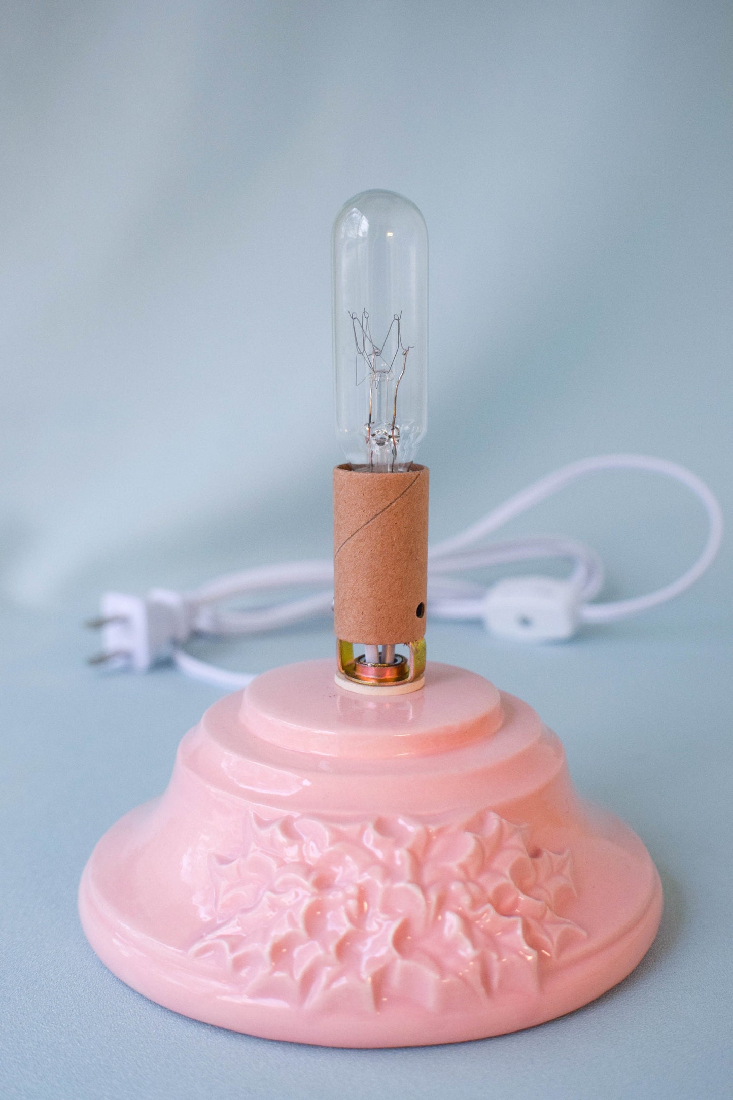 Retro Pink Ceramic Christmas Tree - 11 Inch Tabletop Holiday Decor, Nostalgic Vintage Mini Light-Up Ornament