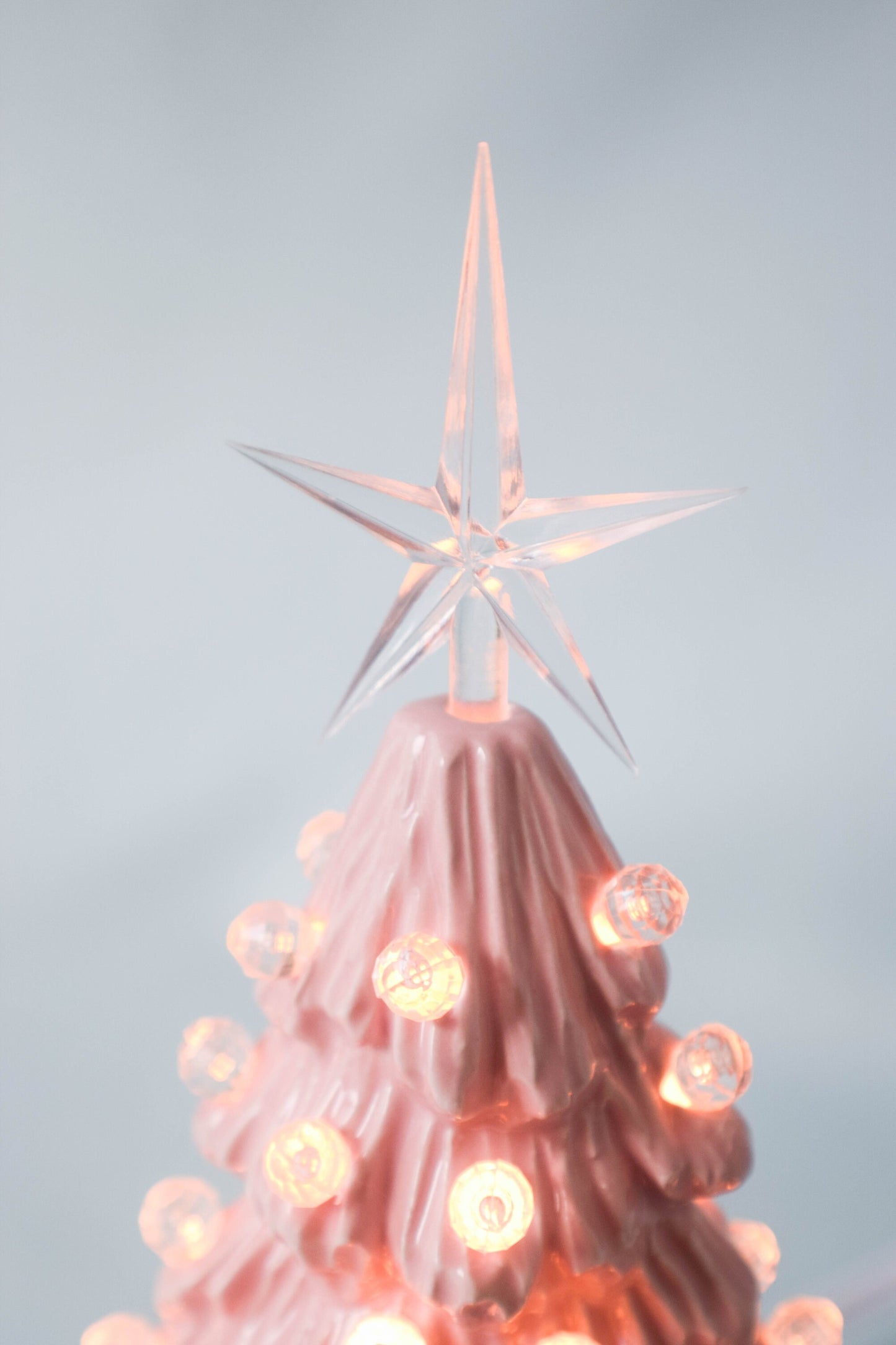 Petite Pink Christmas Tree: Festive Farmhouse Decor, Minimalist Holiday Centerpiece, Unique Family Gift