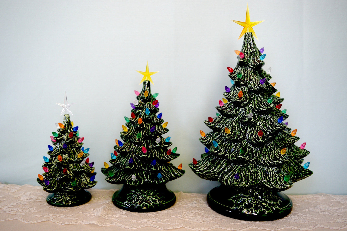 Vintage Style Lighted Christmas Tree 8 inch -  Bisque Christmas tree - DIY Christmas tree - Ready to paint Christmas tree