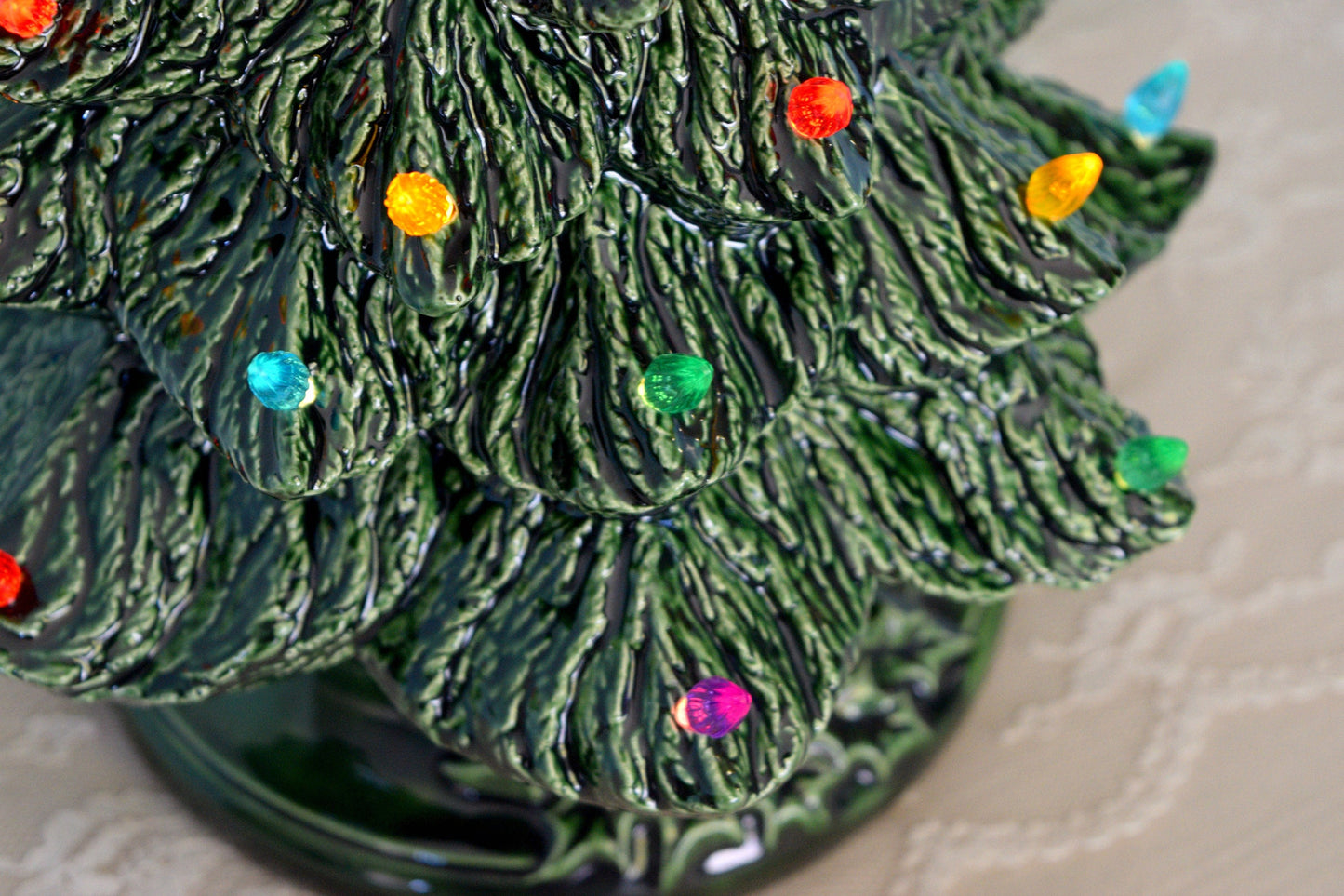 Vintage Style Lighted Christmas Tree - 16 inch -  Bisque Christmas tree - DIY Christmas tree - Ready to paint Christmas tree