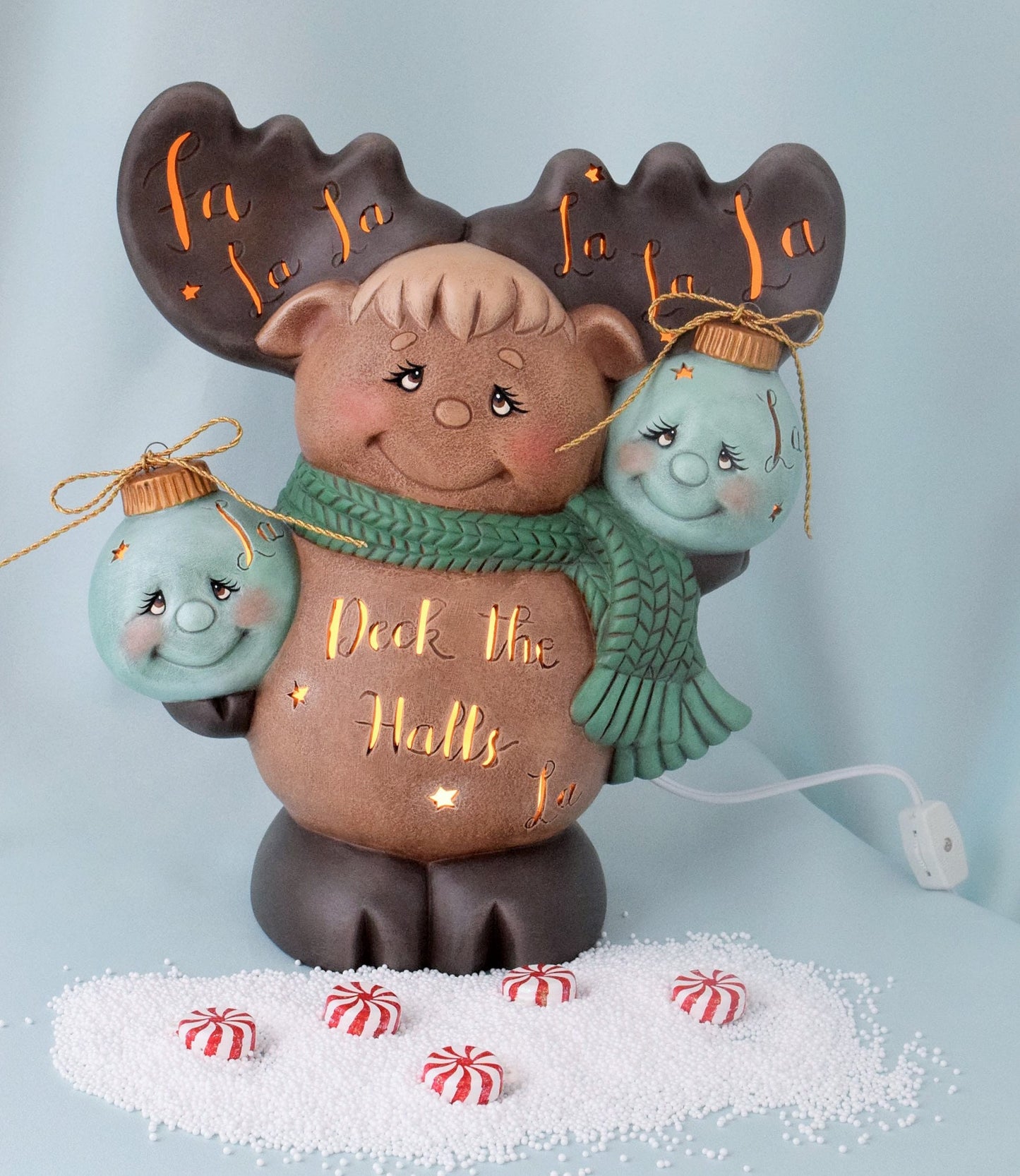 Christmas Holiday Moose lighted - Deck the Halls