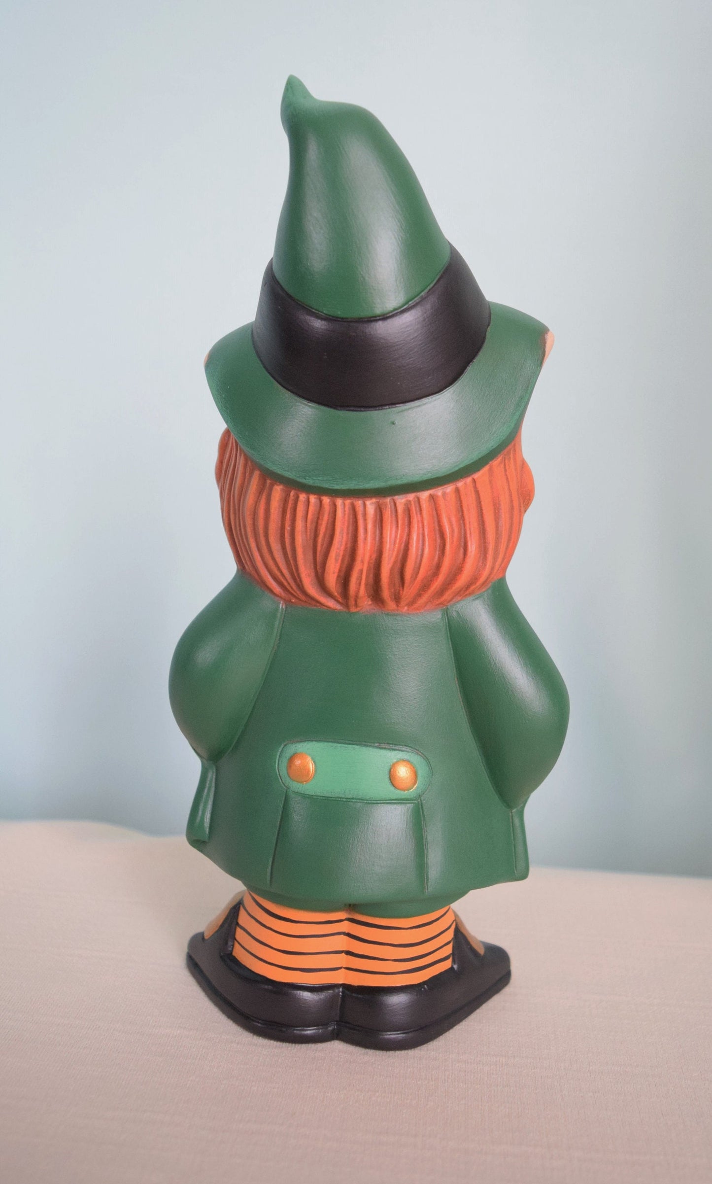 St. Patrick's Day Leprechaun Figurines: Set of 3 Ceramic Irish Folk Statues with Gold Pots