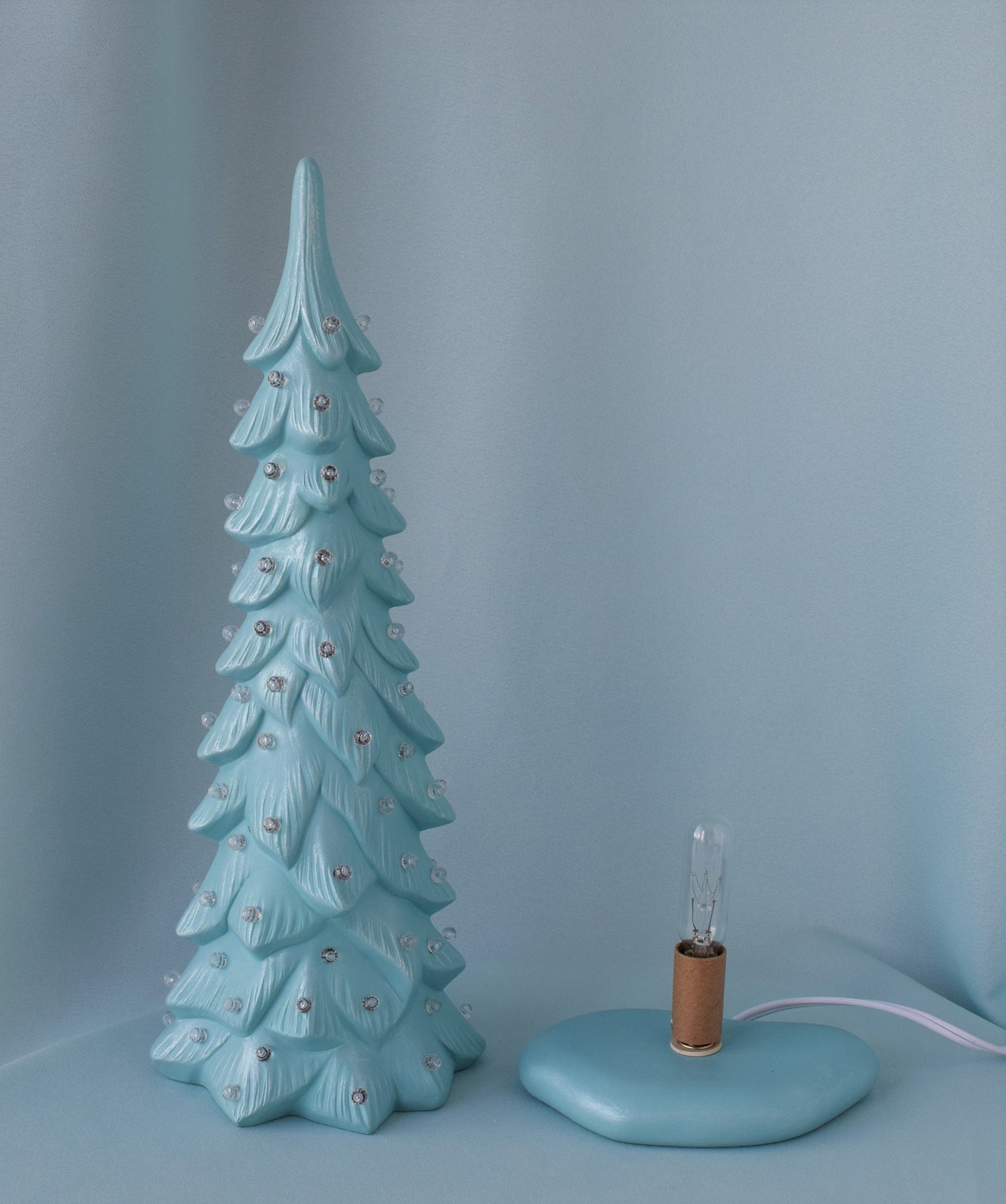 Illuminated Pastel Ceramic Spring Fairy Garden Tree - Whimsical Easter Decor for Home & Miniature Landscapes