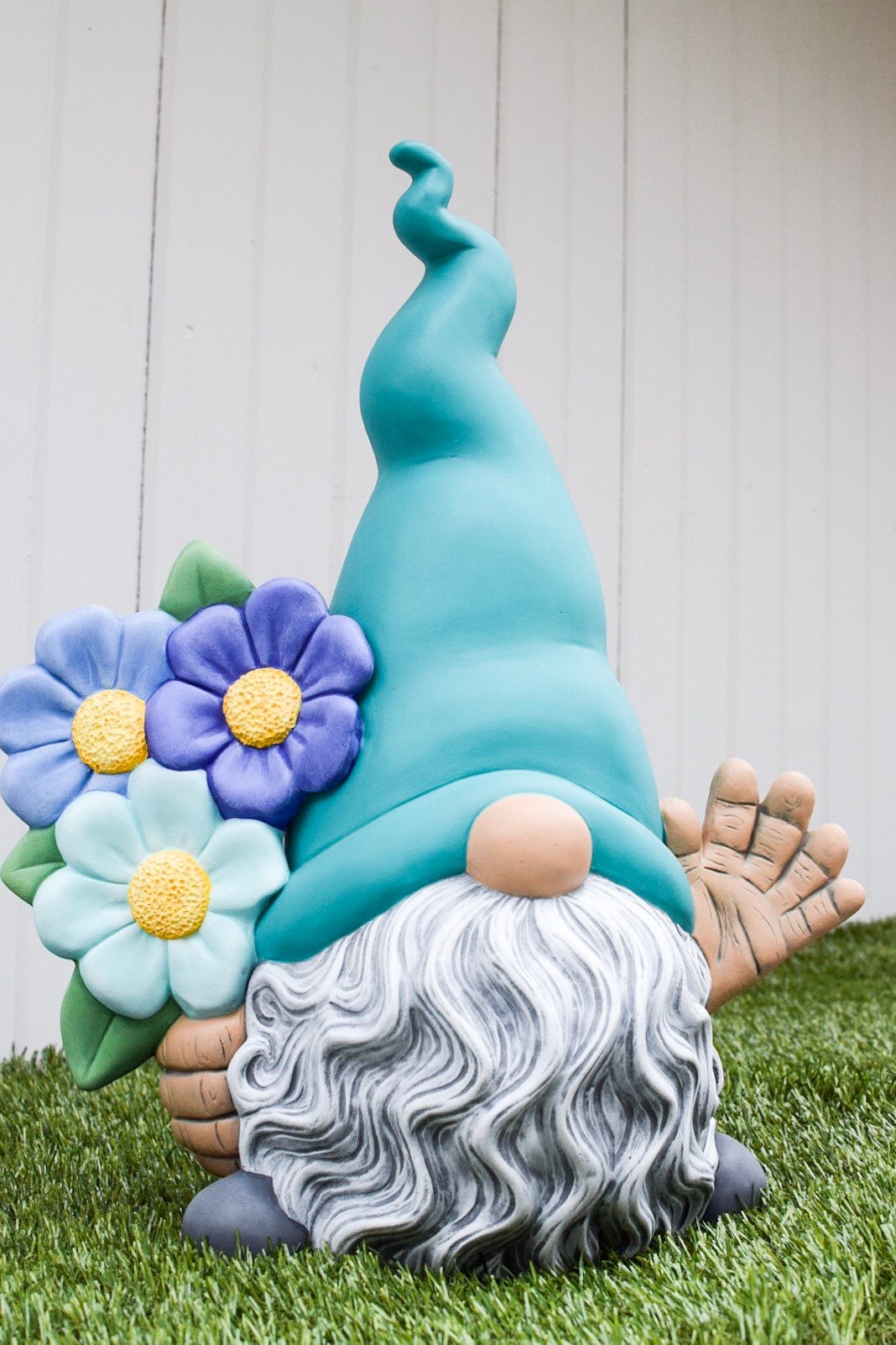 Large Flower Power Gnome | Turquoise Flower Gnome | Gift For Mom | Garden Decor | Nordic Gnome | Yard Art | Flower Gonk | Daisy Gnome