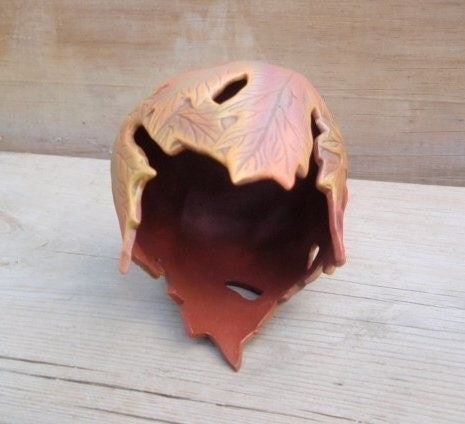 Ceramic Maple Leaf Candle Holder: Autumn Wedding Centerpiece | Fall Decor for Tables & Celebrations