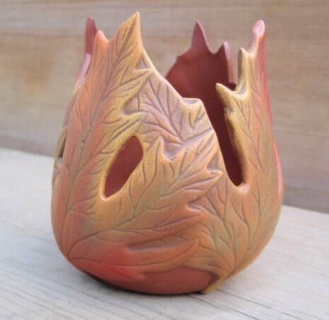 Ceramic Maple Leaf Candle Holder: Autumn Wedding Centerpiece | Fall Decor for Tables & Celebrations