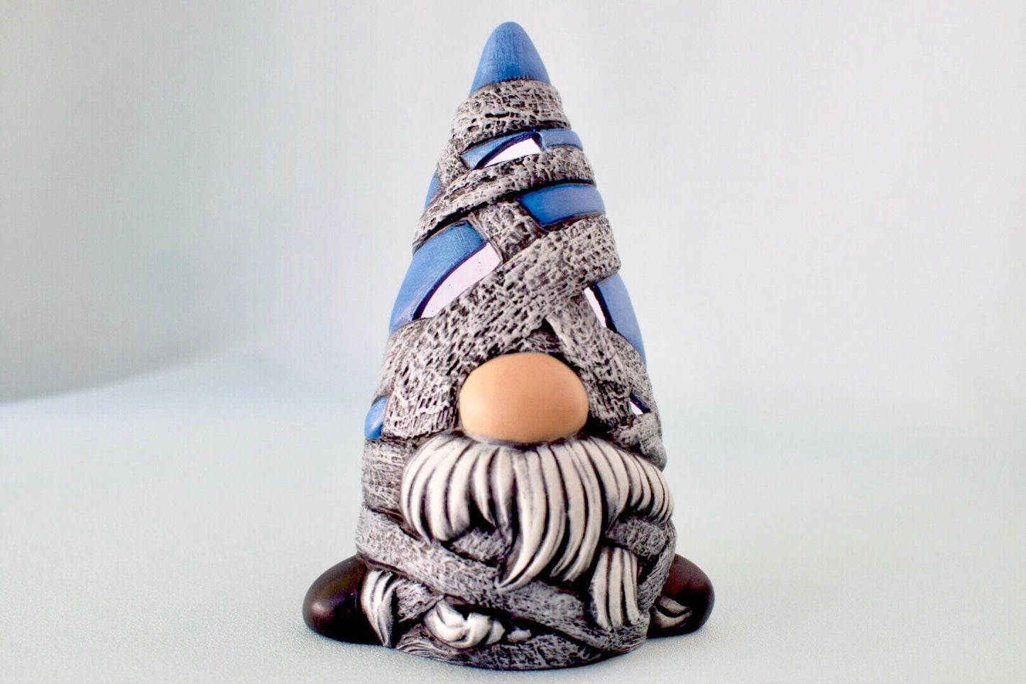 Ceramic Mummy Gnome: Spooky Halloween Garden Decor, Cute Fall Decoration, Unique Gift for Kids