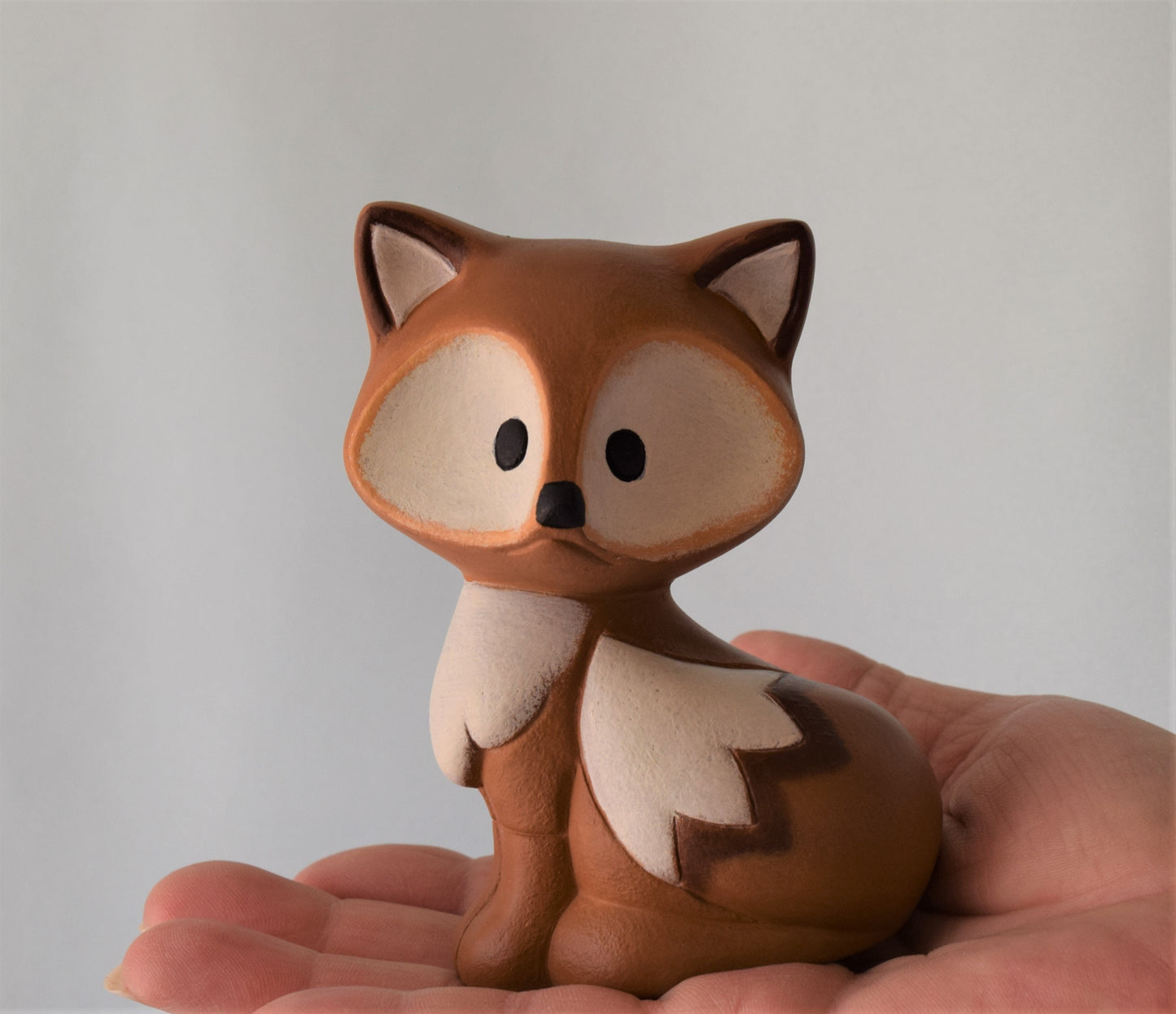 Ceramic Fox Figurine: Woodland Home Decor, Baby Shower Decoration, Cute Animal Cake Topper