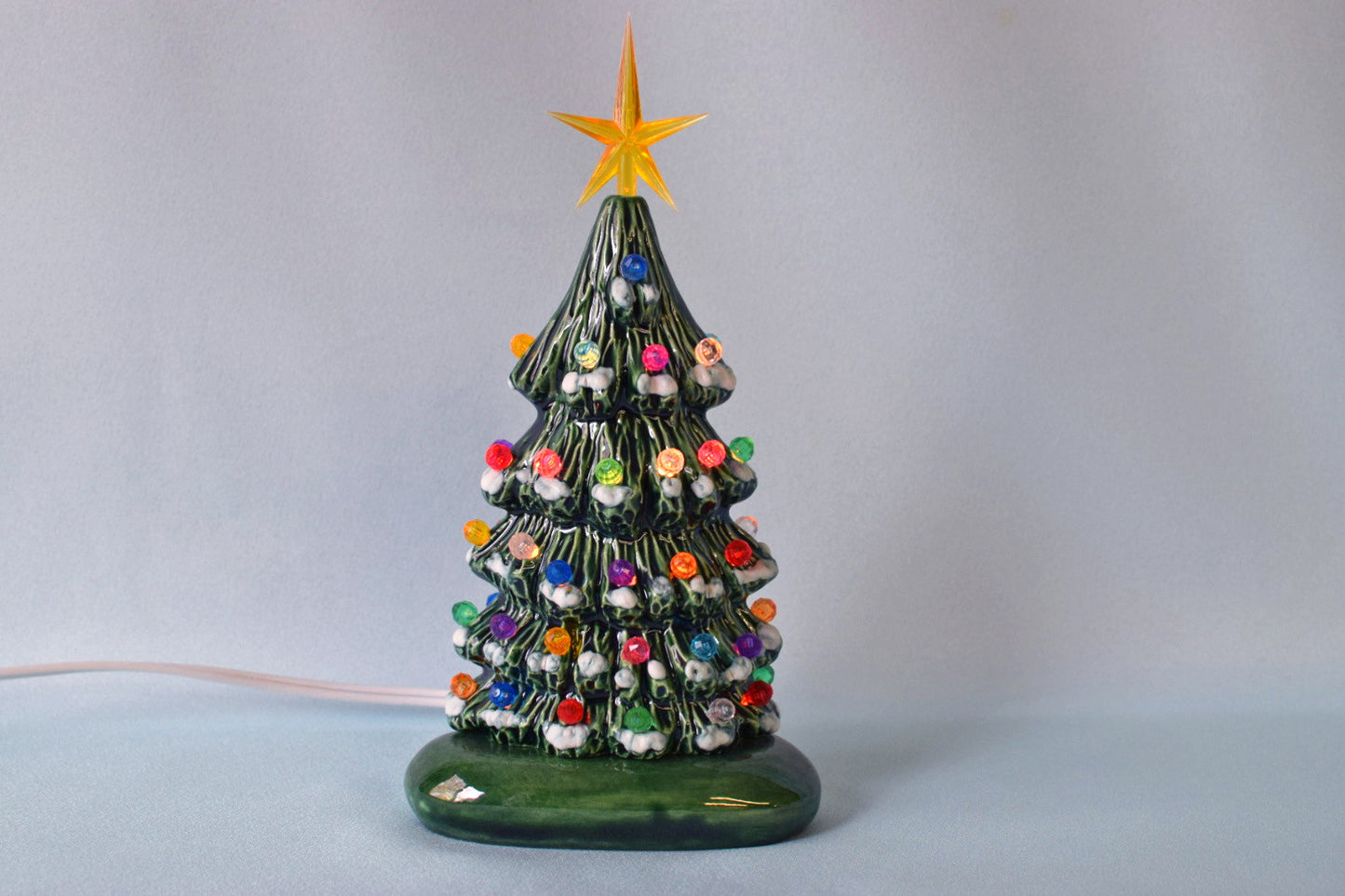 Miniature Christmas Tree | Ceramic Snowy Pine | Slim Style