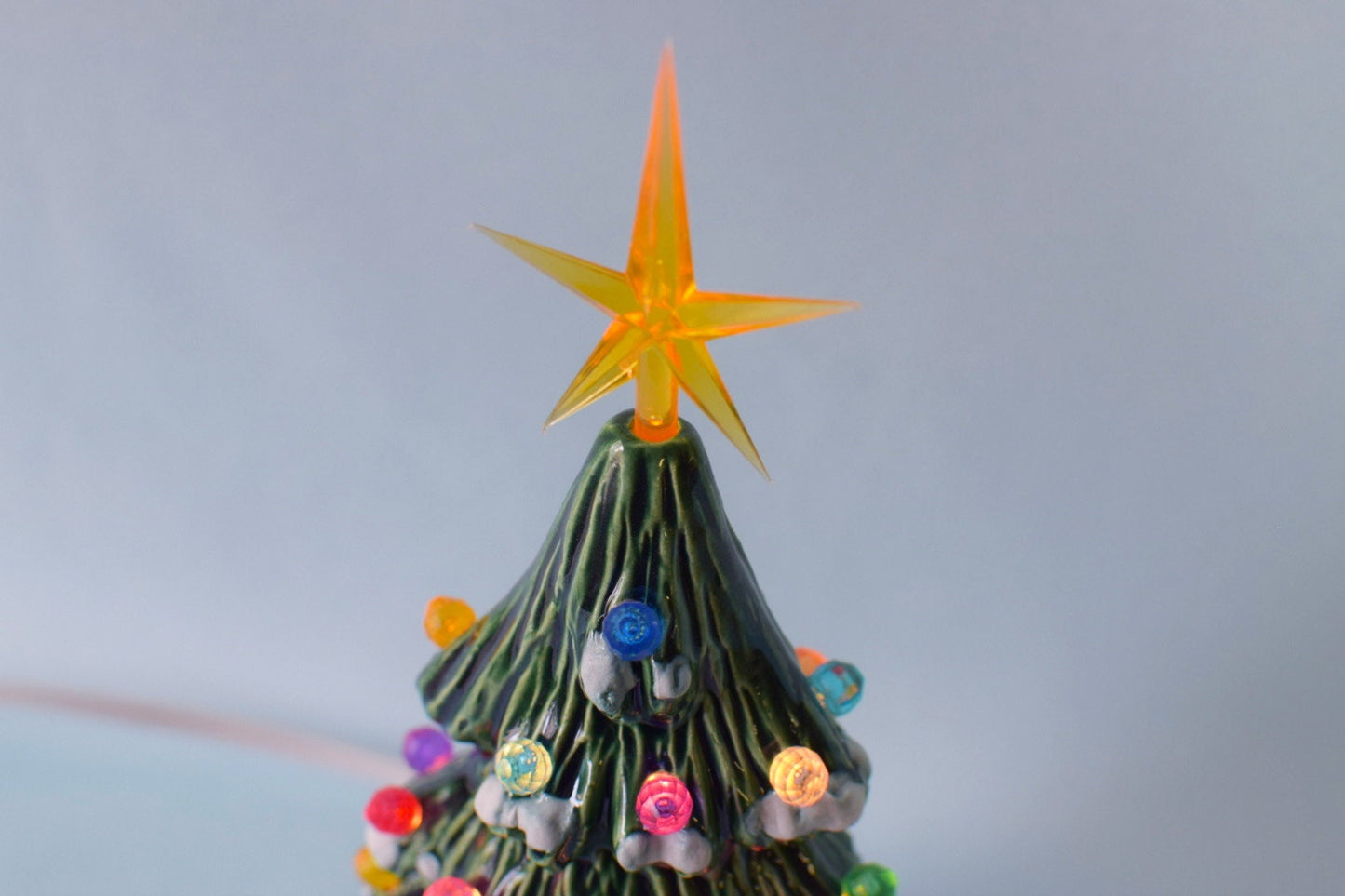 Miniature Christmas Tree | Ceramic Snowy Pine | Slim Style