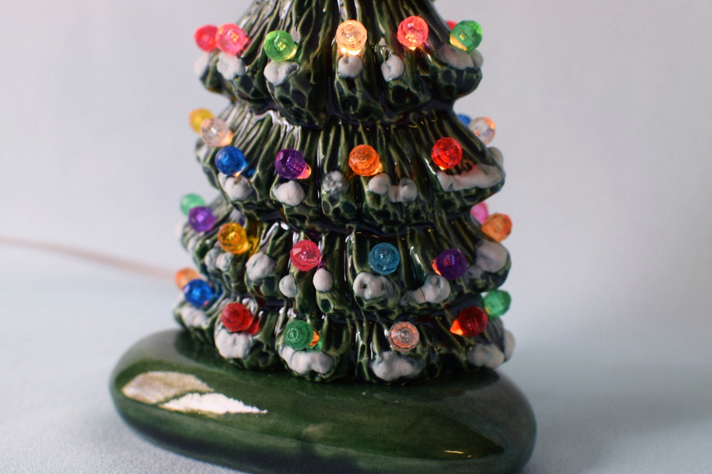 Miniature Christmas Tree | Ceramic Snowy Pine | Slim Style