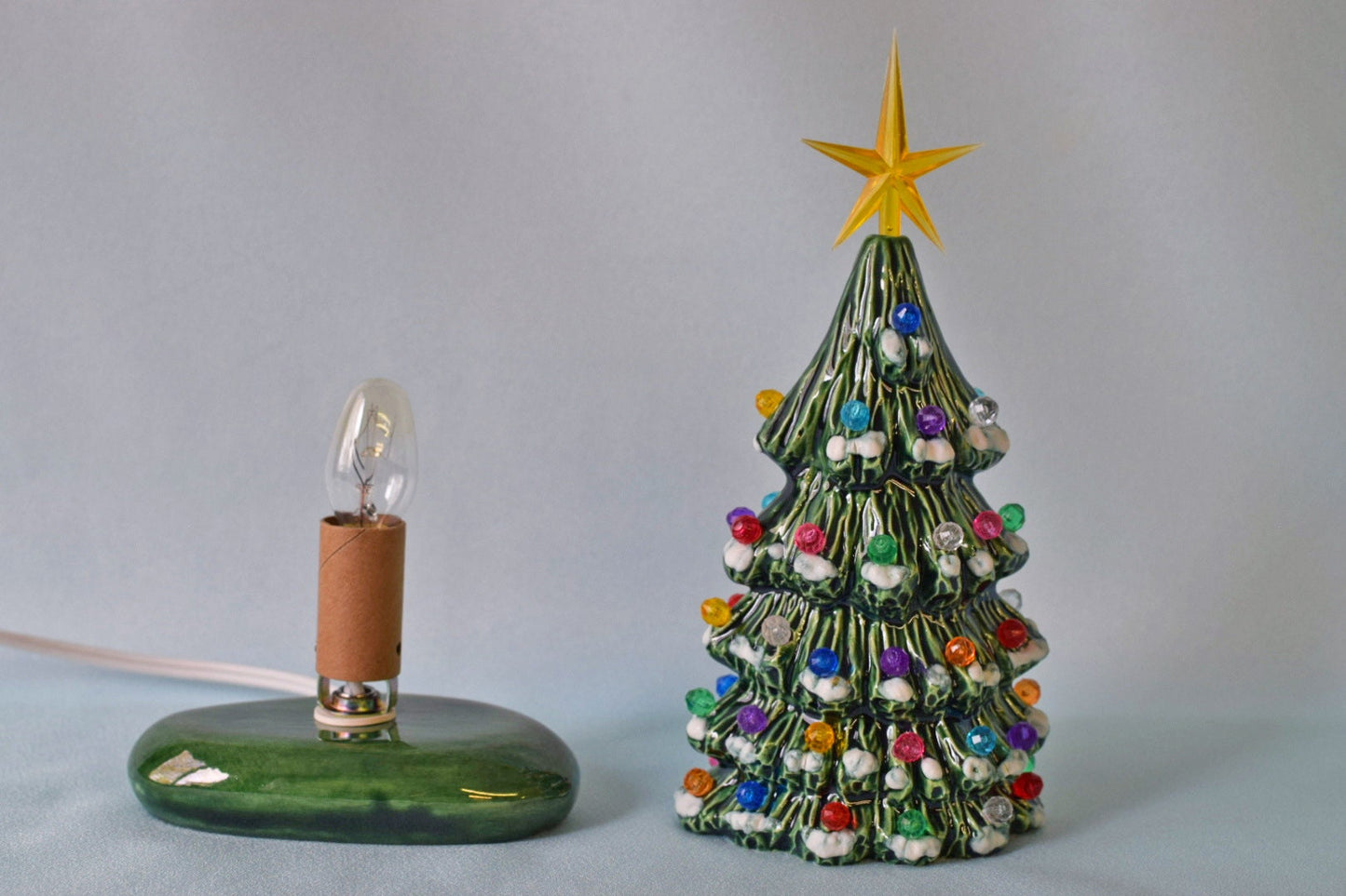 Miniature Christmas Tree | Ceramic Snowy Pine | Slim Style
