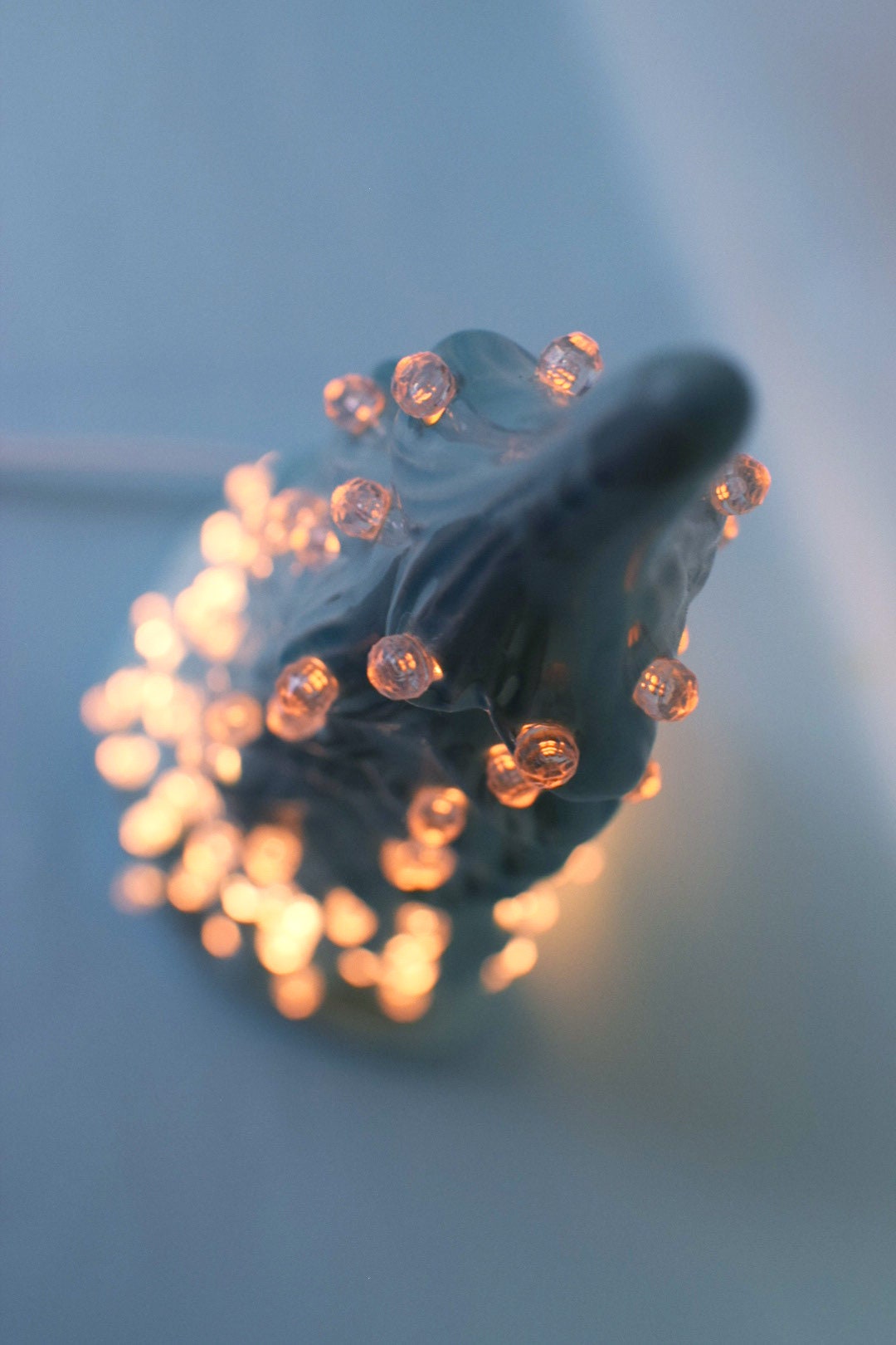 Wispy Pine Ceramic Christmas Tree - Sea-Glass Color with Clear Lights for Holiday Mantel Decor