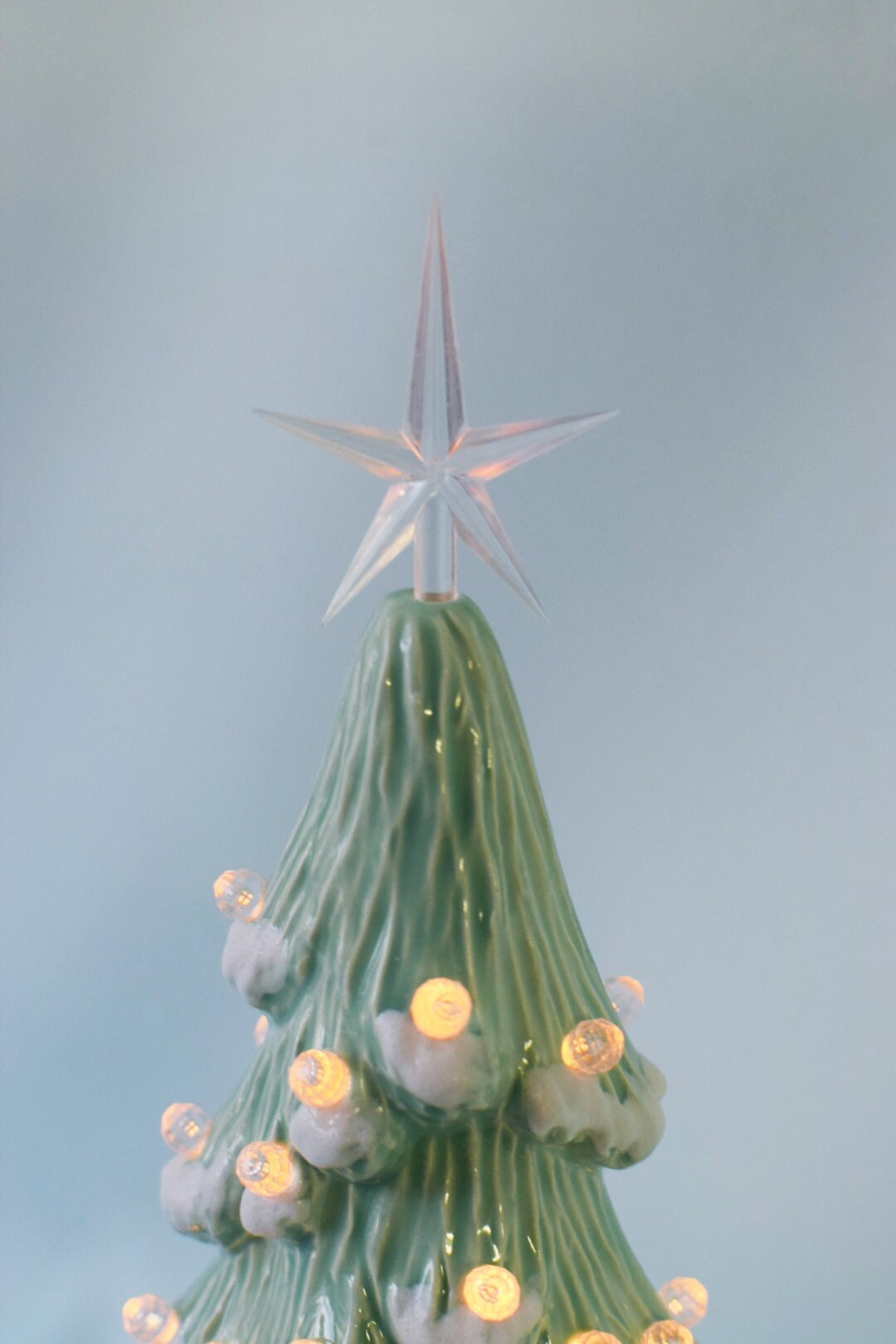Ceramic Christmas Tree - Light Green With Snow