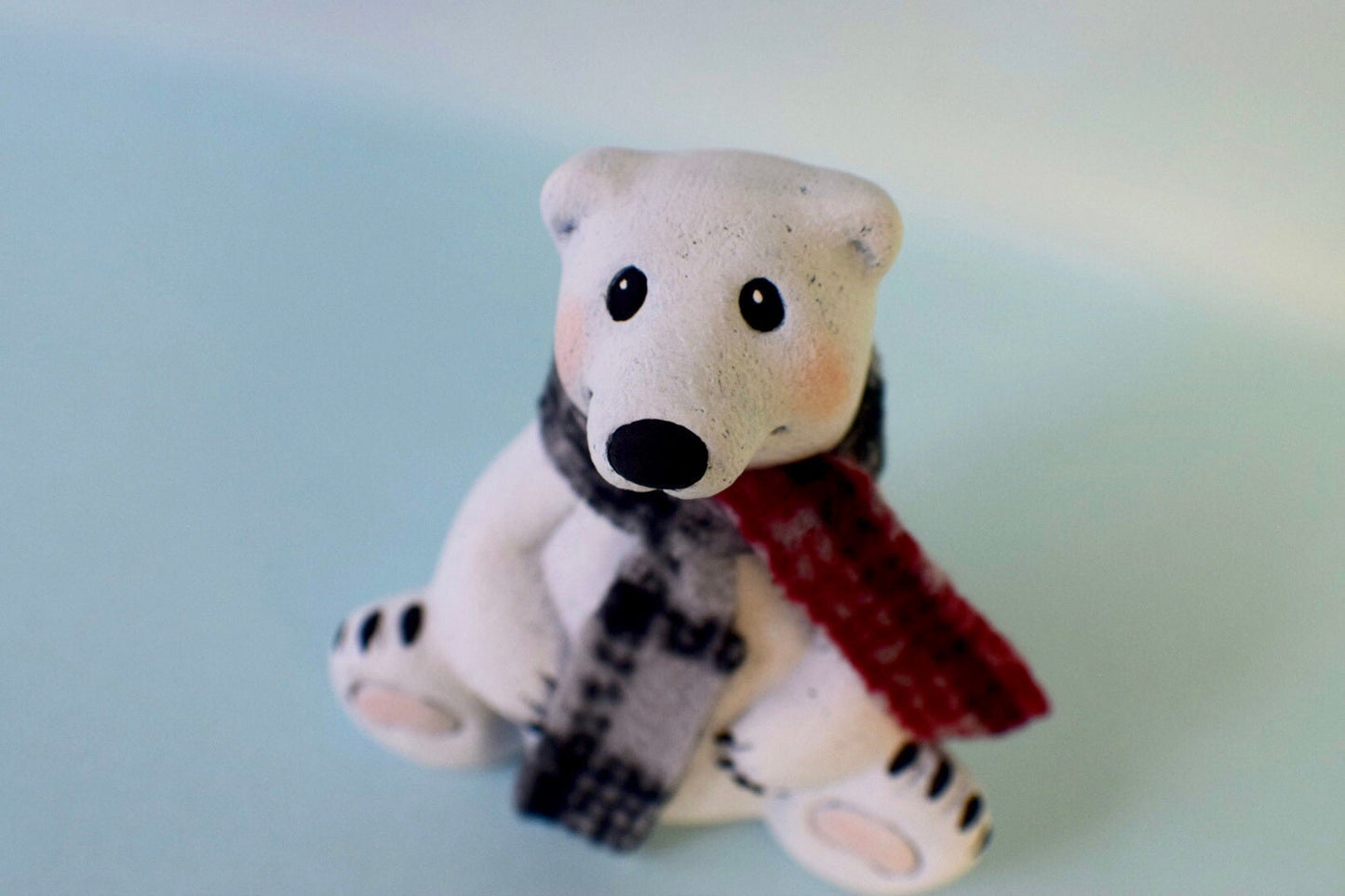Cute Little Polar Bear All Bundled Up With Scarf