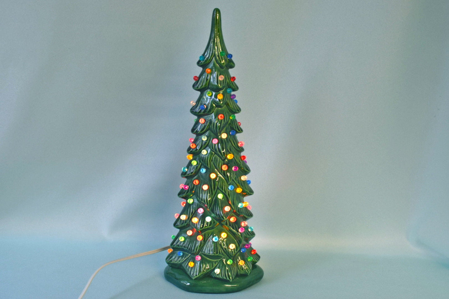 Multicolored Christmas Tree | Wispy Pine Style | Ceramic Light 14 inches tall