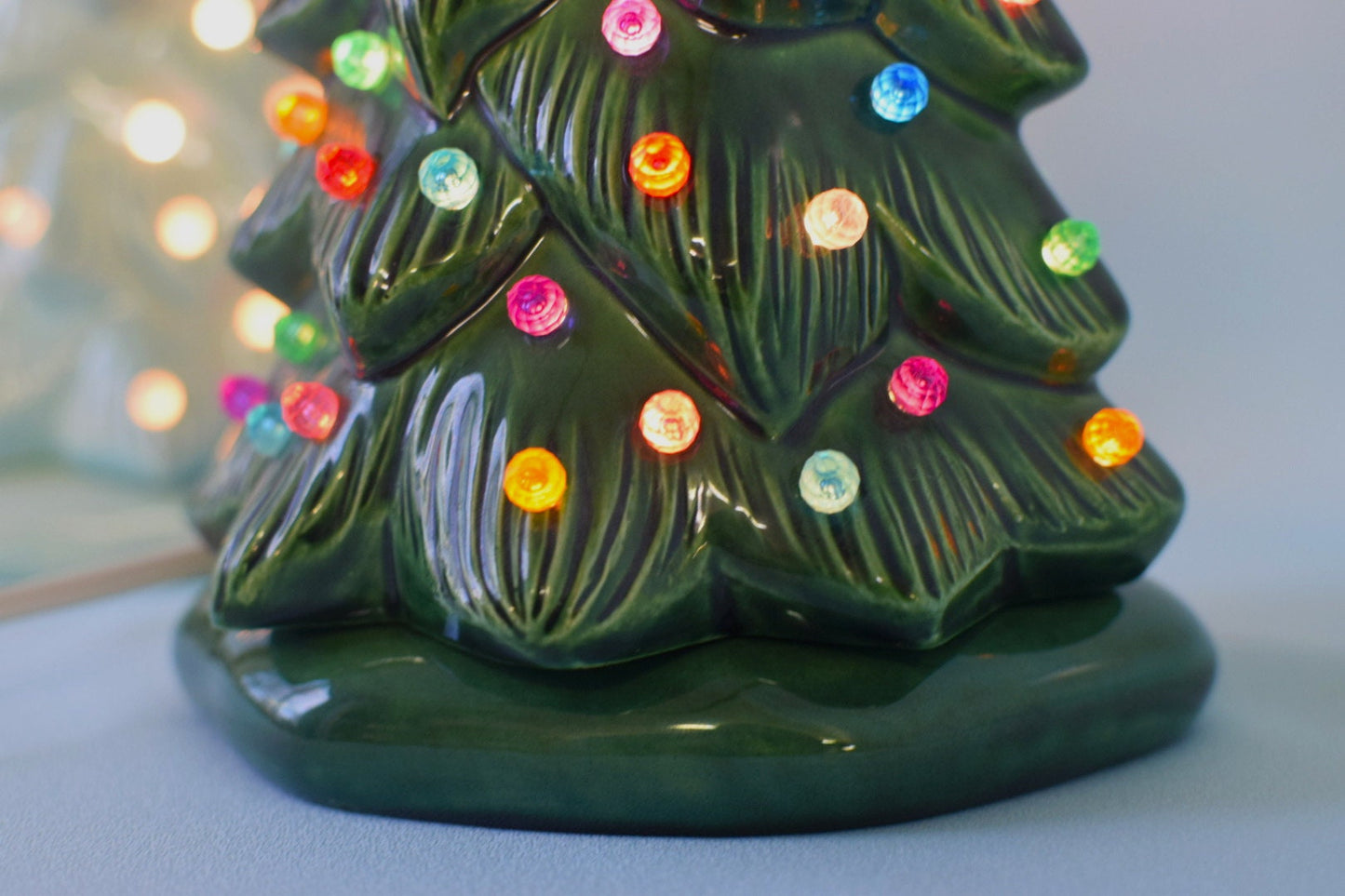 Multicolored Christmas Tree | Wispy Pine Style | Ceramic Light 14 inches tall - Teresa's Ceramics