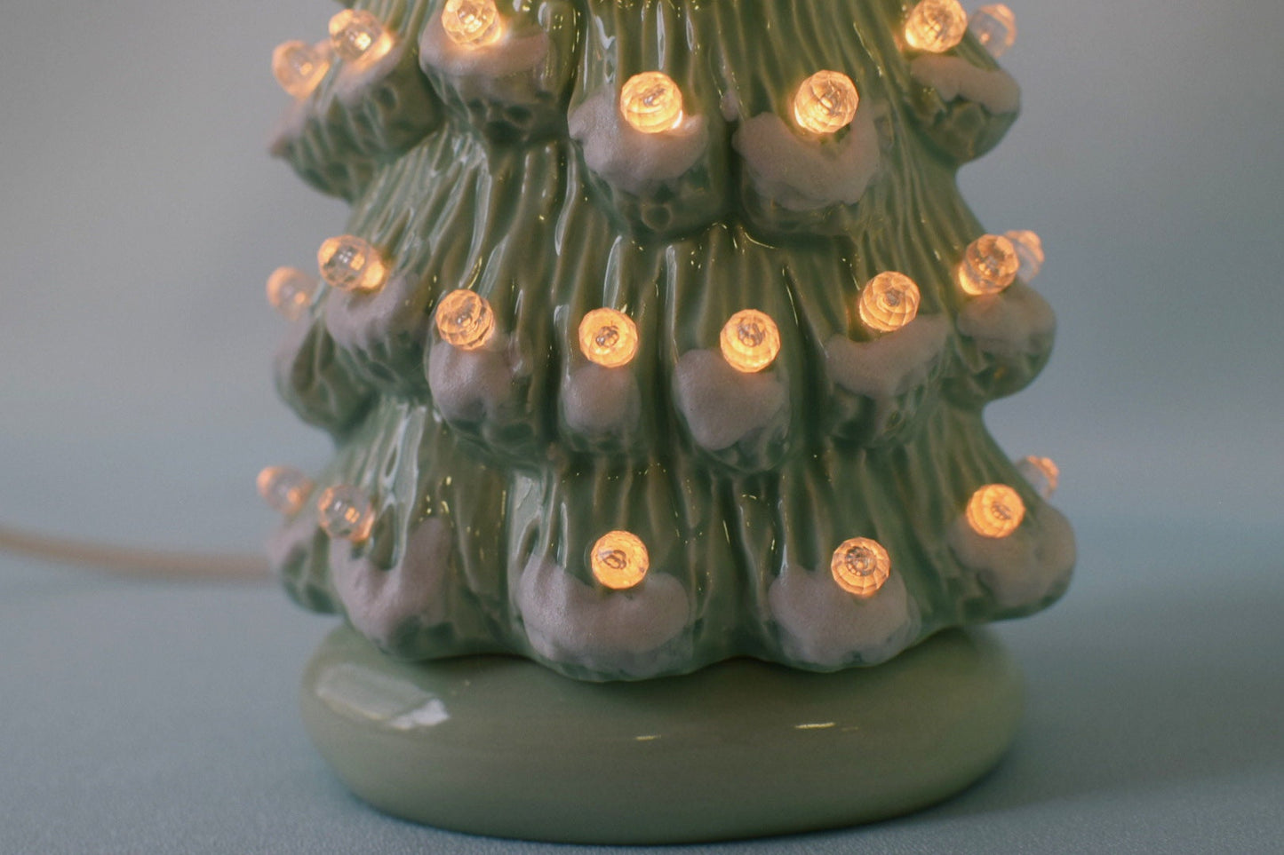 Ceramic Christmas Tree - Light Green With Snow