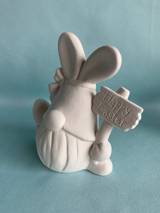 DIY Ceramic Easter Bunny Gnome: Paint-Your-Own Bisque Figurine for Spring Decoration & Family Craft - Teresa's Ceramics