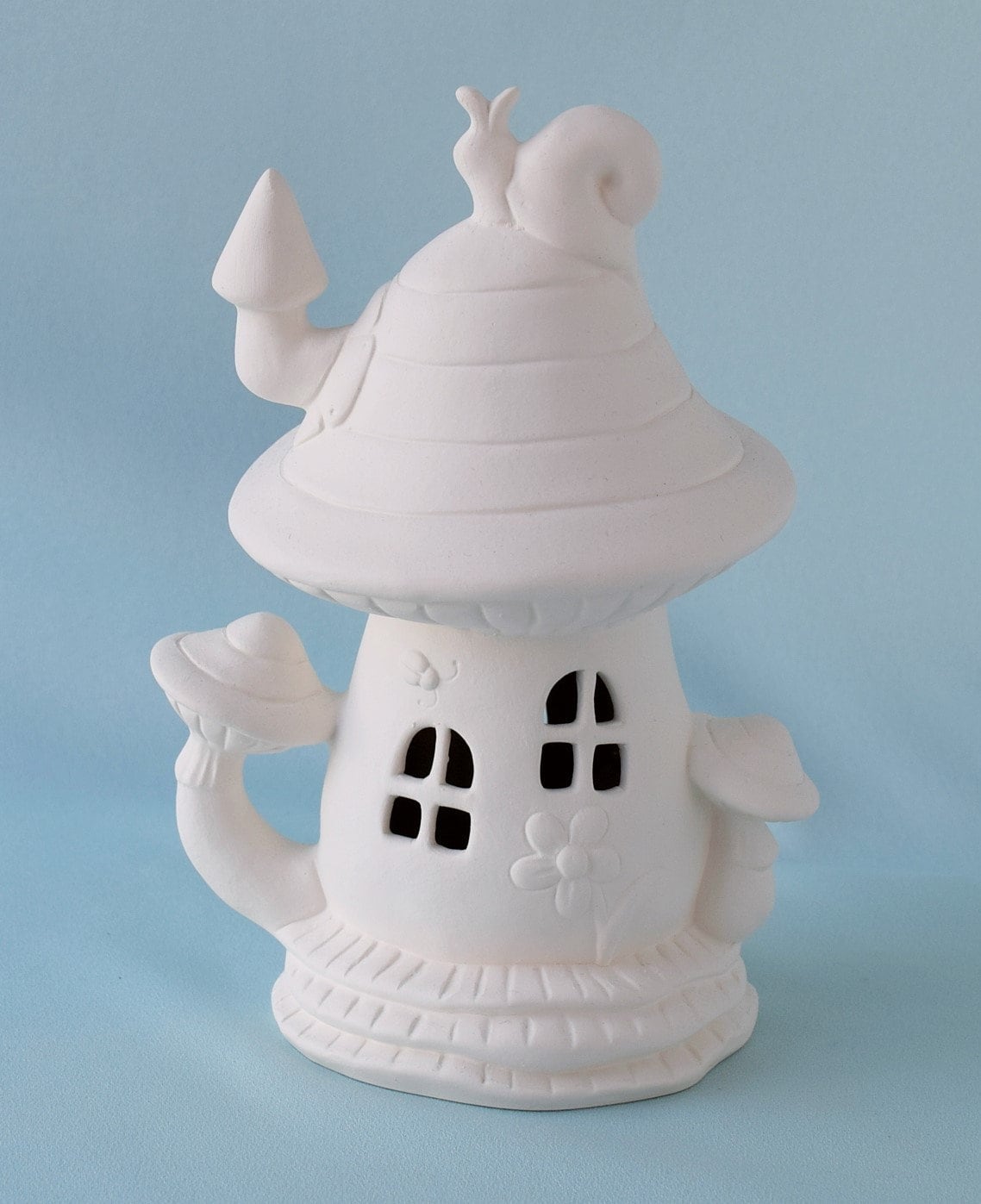 DIY Ceramic Bisque Mushroom Fairy House: Paint Your Own Whimsical Garden Decor for Kids & Adults