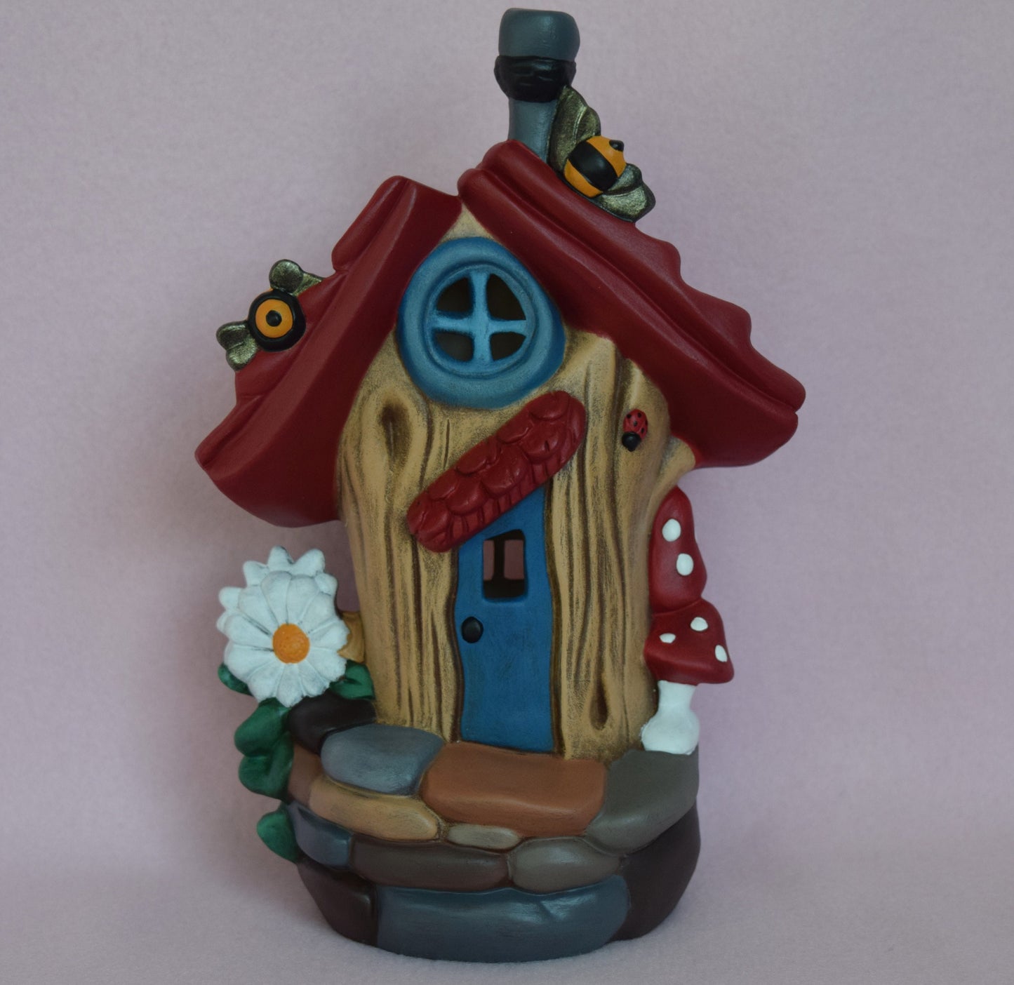 Ceramic Bisque Daisy Fairy House | DIY Fairy Garden | Paint It Yourself | DIY Ceramic - Teresa's Ceramics